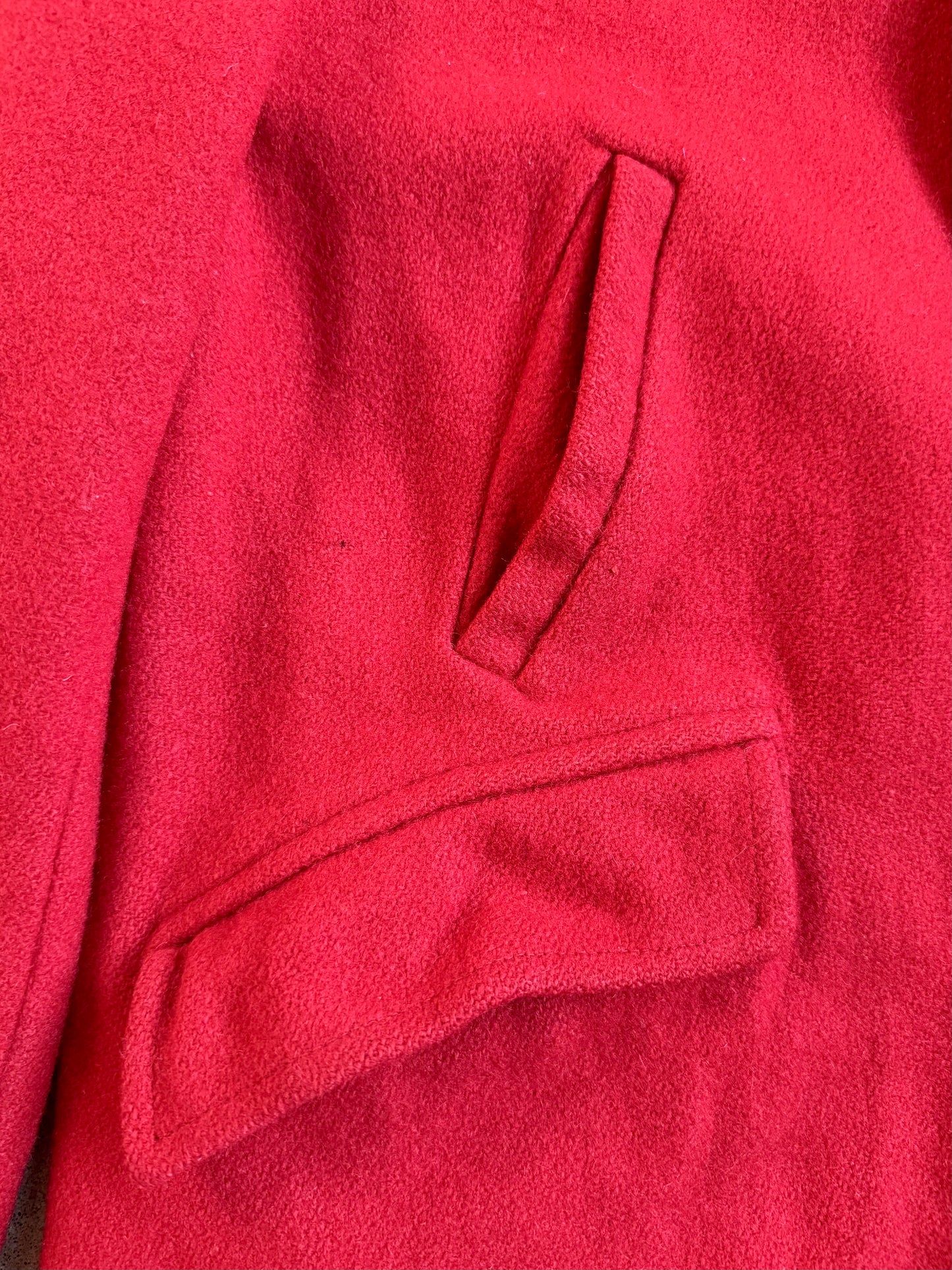 Vintage 1960s Sears Sportswear Red Wool Hunting Jacket | Large