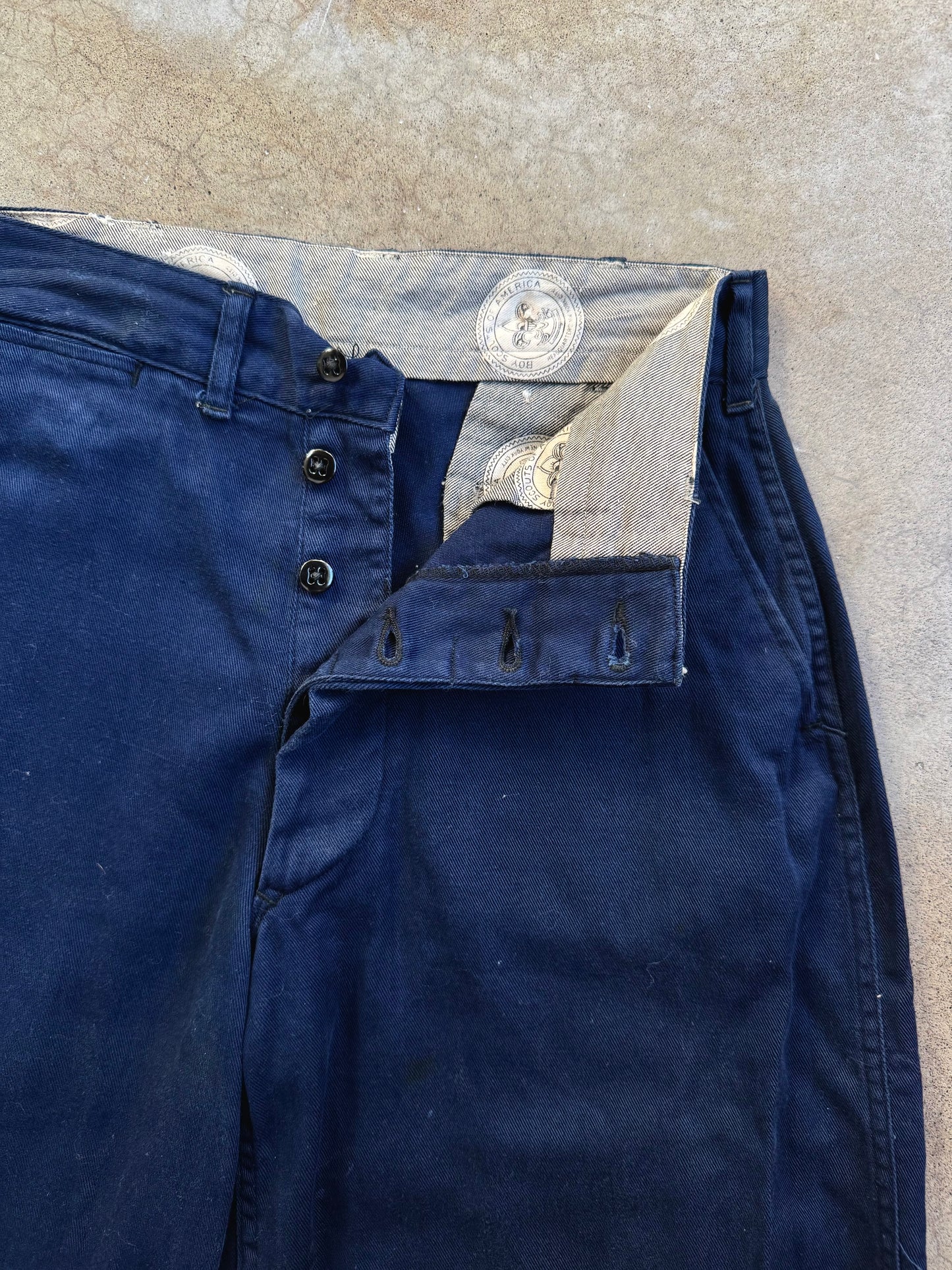 Vintage 1940s Boy Scouts of America Blue Cub Scout Uniform Knicker Pants | Waist 28”