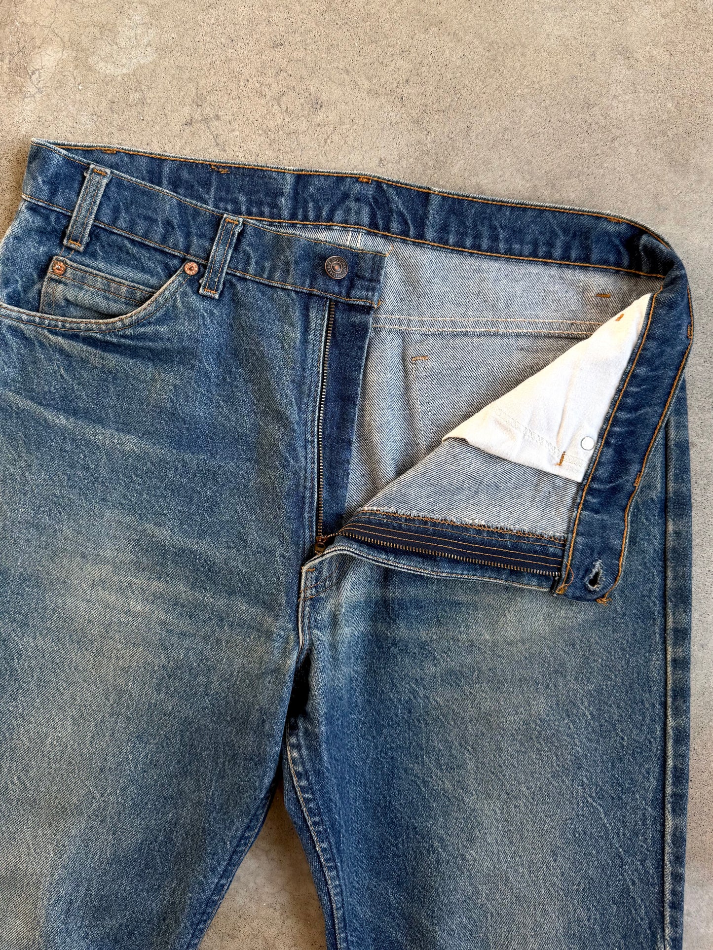Vintage 1980s Levi's Orange Tab 517 Bootcut Faded Dark Wash Jeans | 36x30