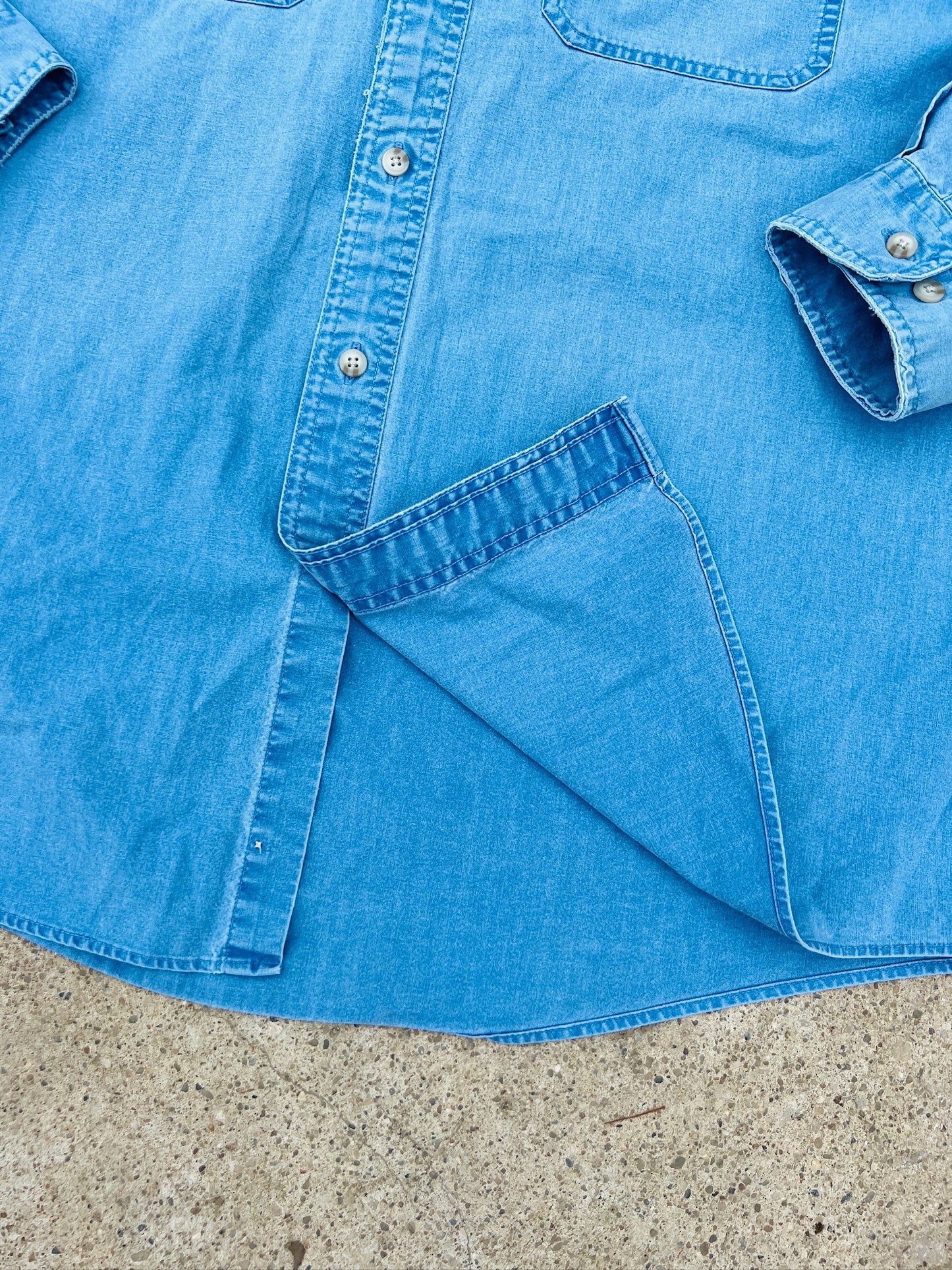 L.L. Bean Chambray Cotton Utility Shirt | XL