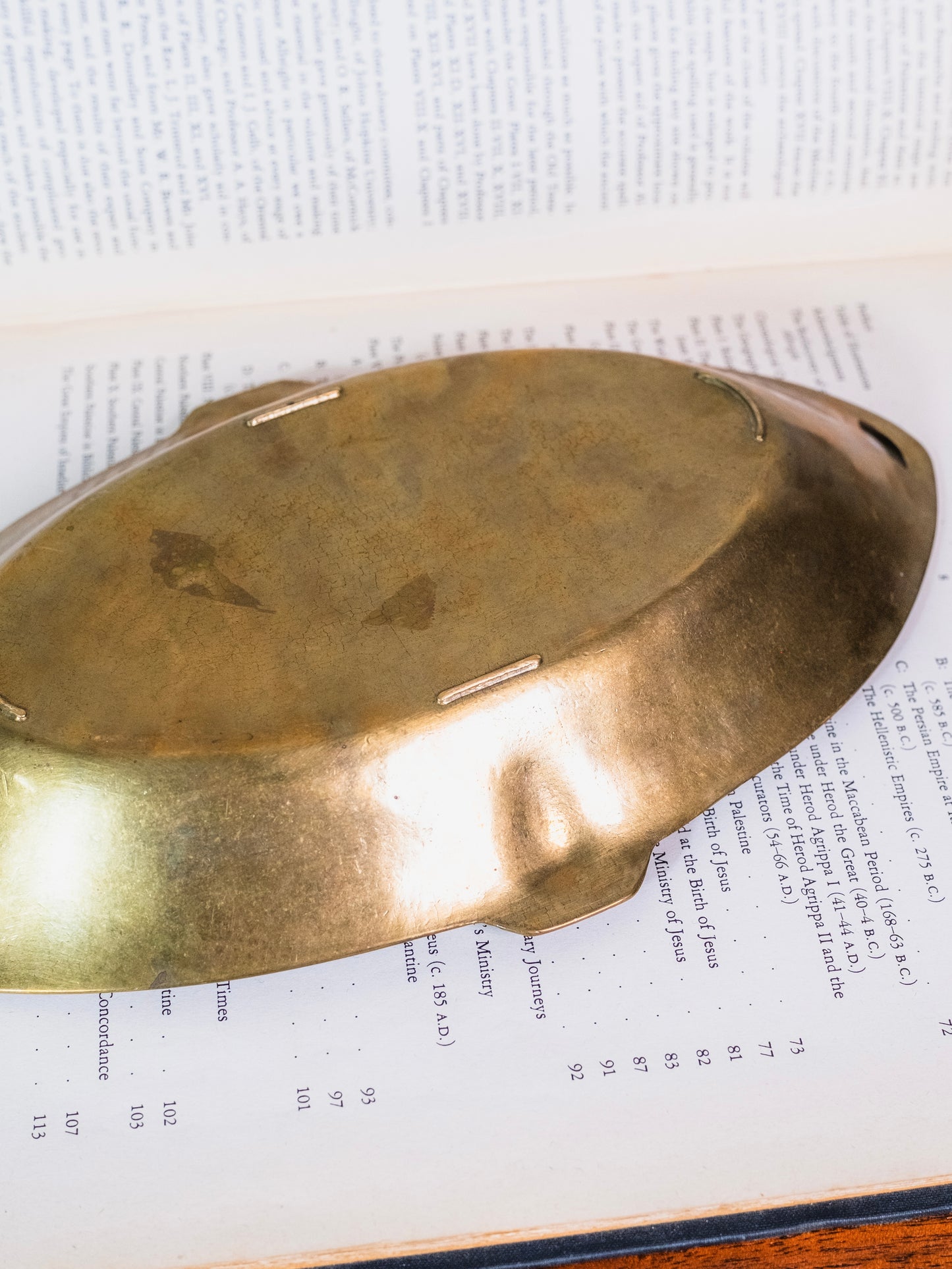 Antique Art Nouveau Solid Brass Dish Tray