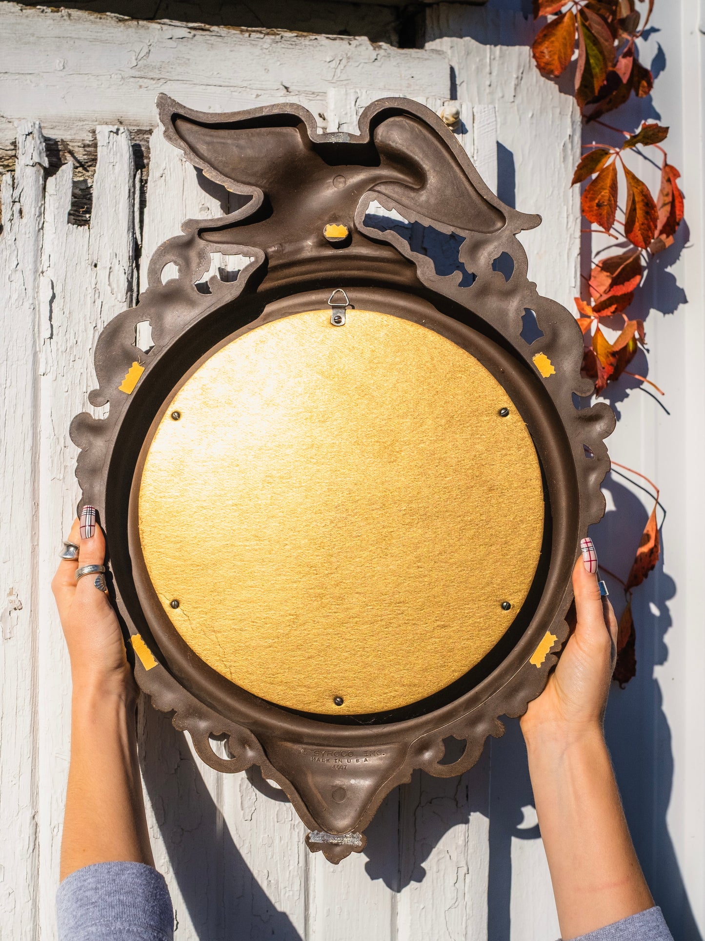 Vintage 1970s Syroco Inc. Eagle Bullseye Mirror