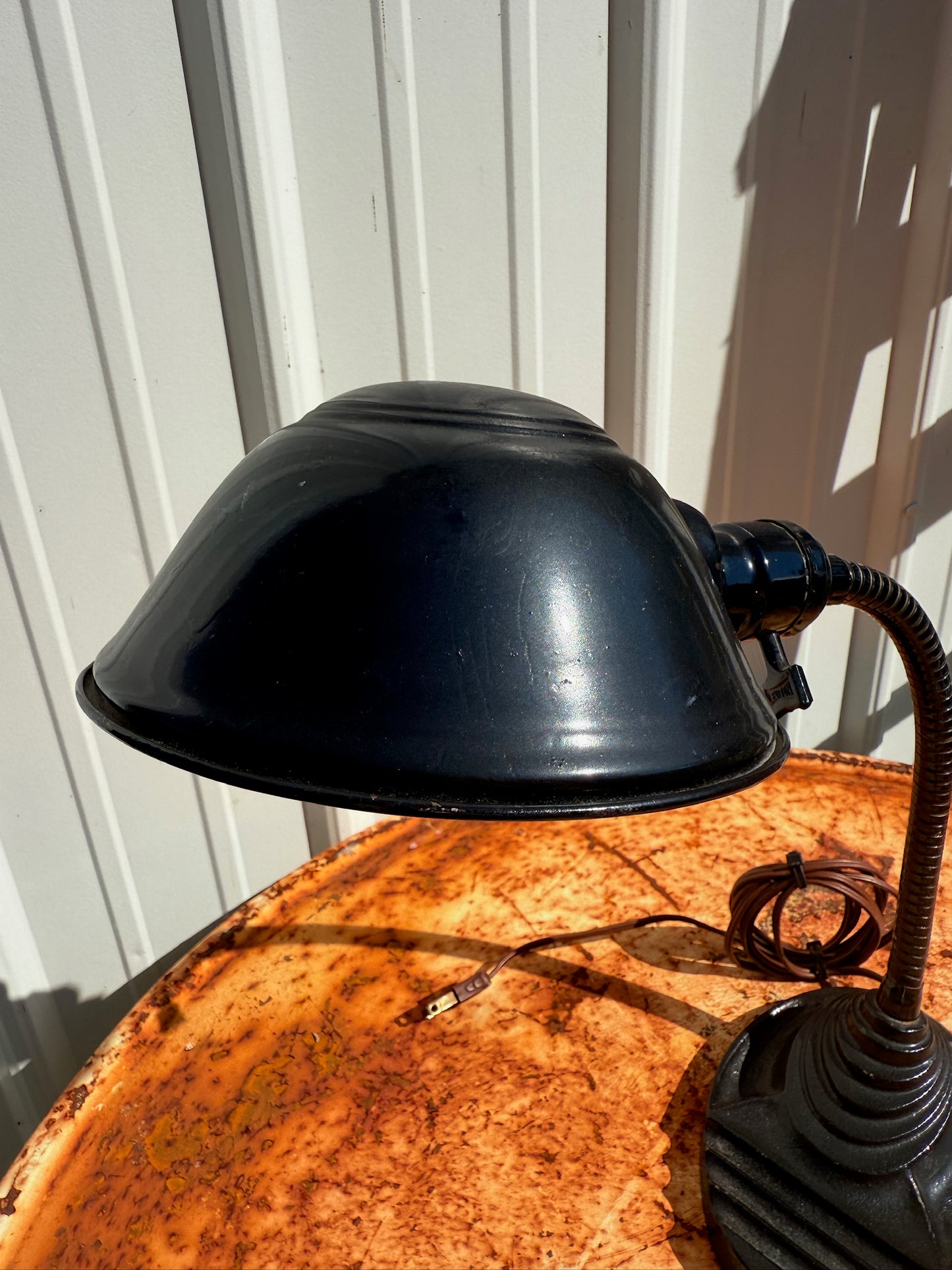 Vintage 1930s Cast Iron Gooseneck Desk Lamp