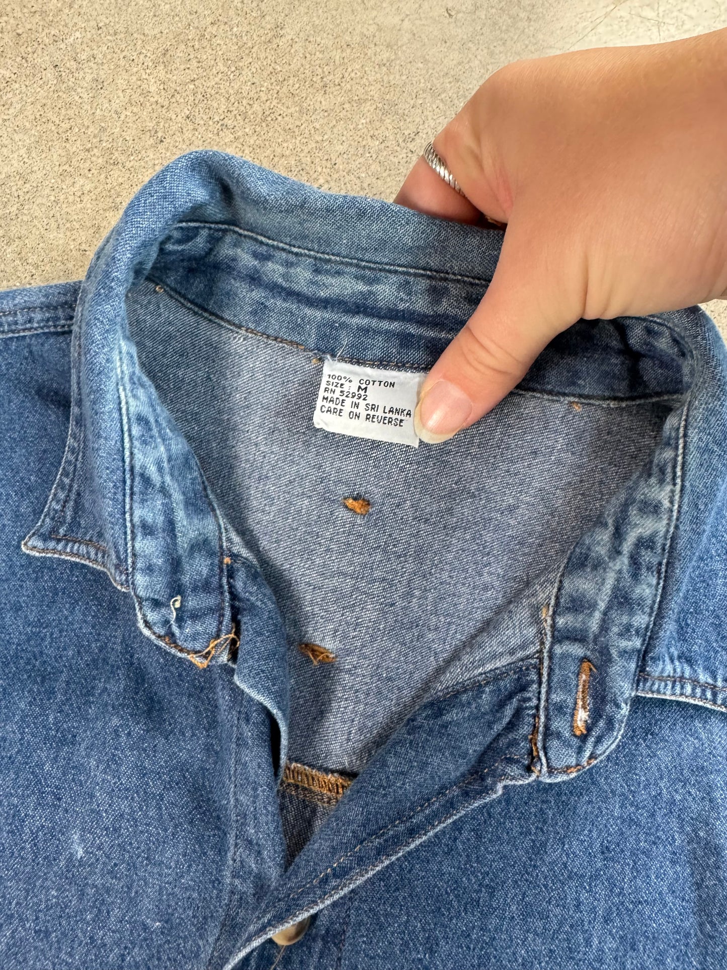 Vintage 1990s Jordache Short Sleeve Denim Utility Shirt | Medium