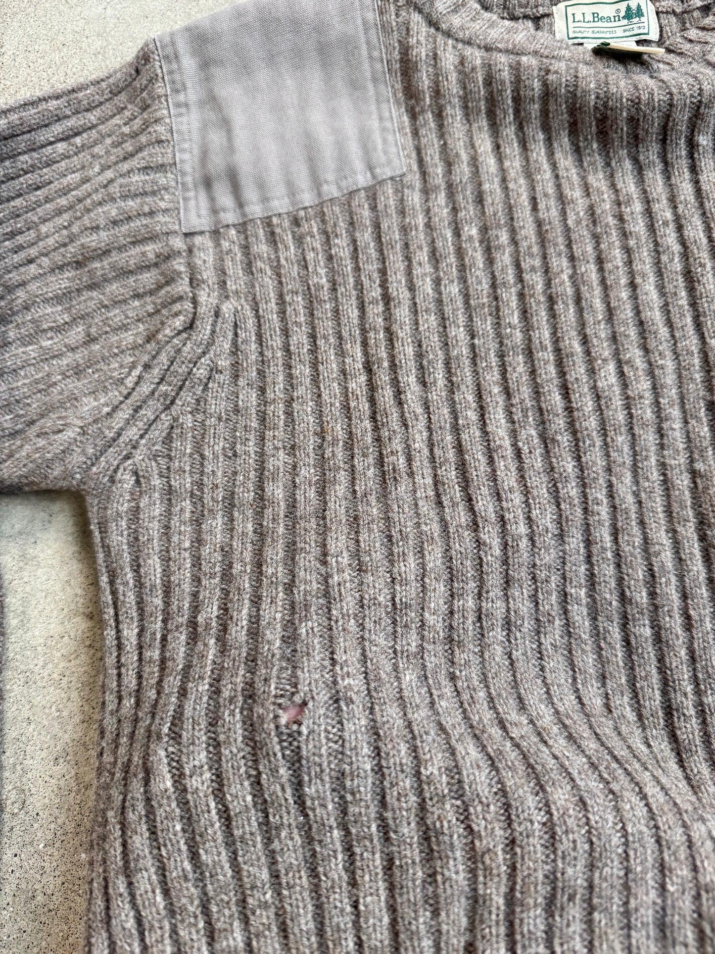 Vintage 1990s L.L. Bean Brown Military-Style Merino Wool Sweater | Small