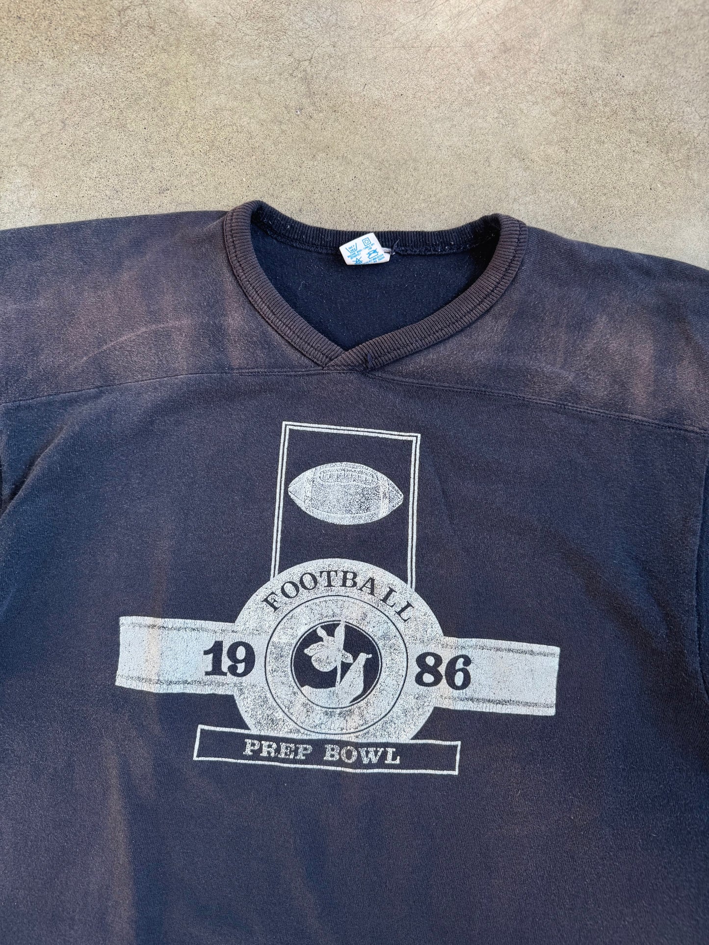 Vintage 1986 Champion Bleached Prep Bowl Football Shirt | XL