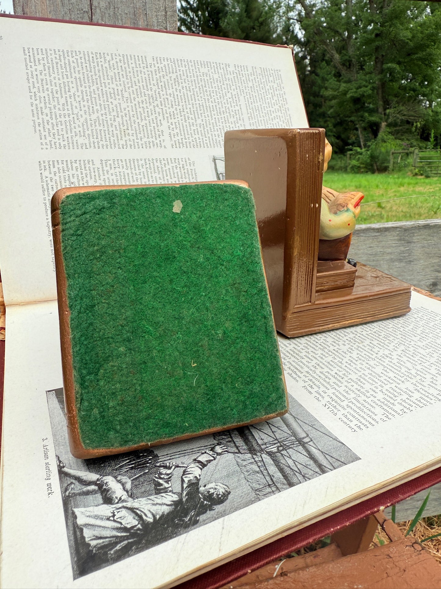 Vintage 1930s Ceramic "Boy & Girl Reading" Bookends | Set of 2