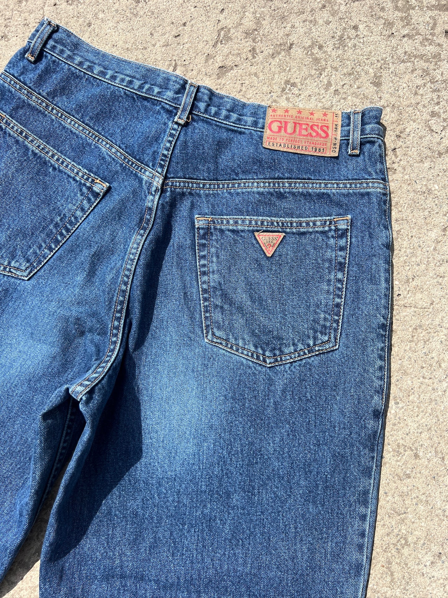 Vintage 1990s Guess High Waisted Tapered Jeans | Waist 34”