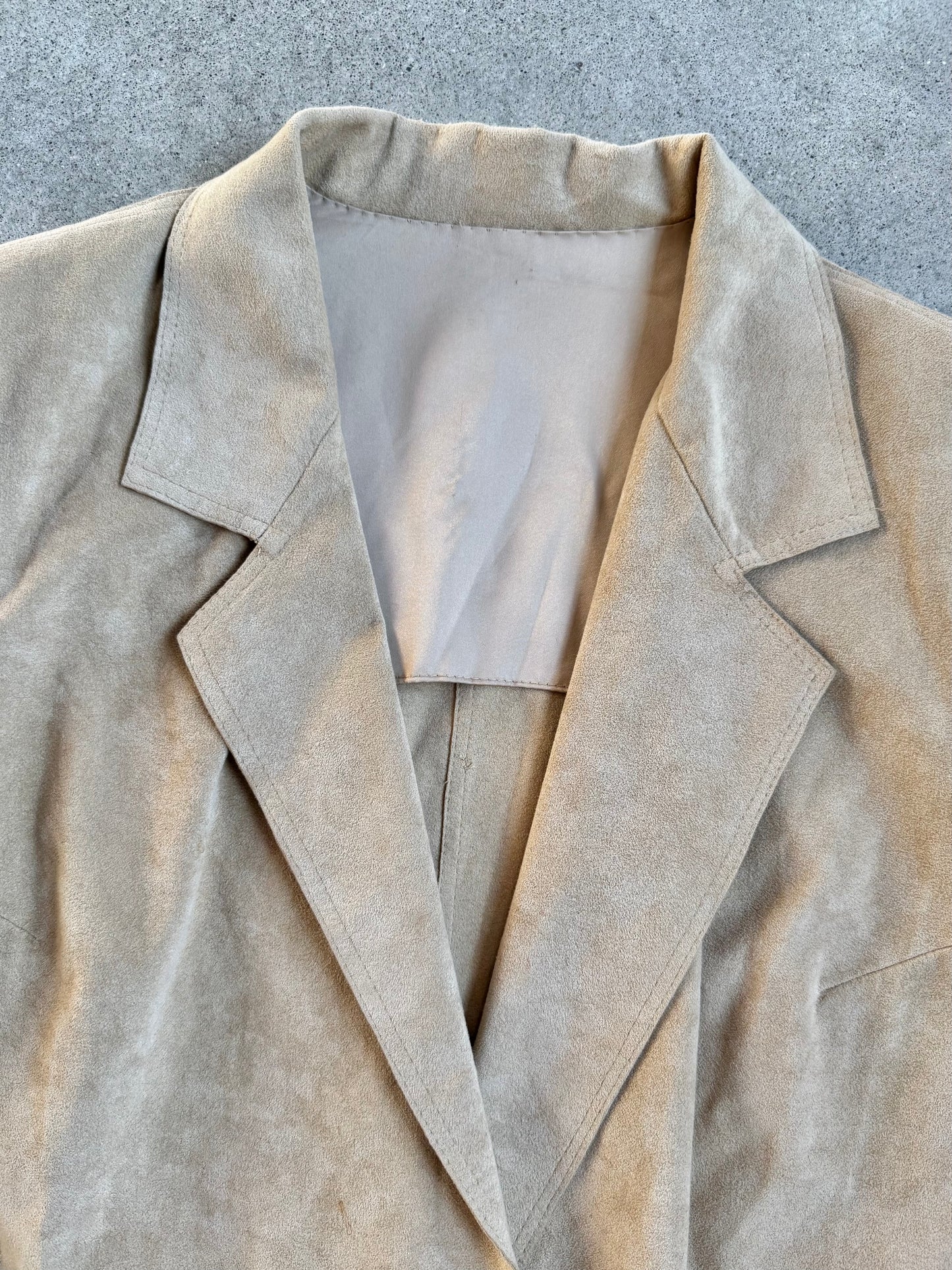 Vintage 1970s Faux Suede Tan Blazer | Large