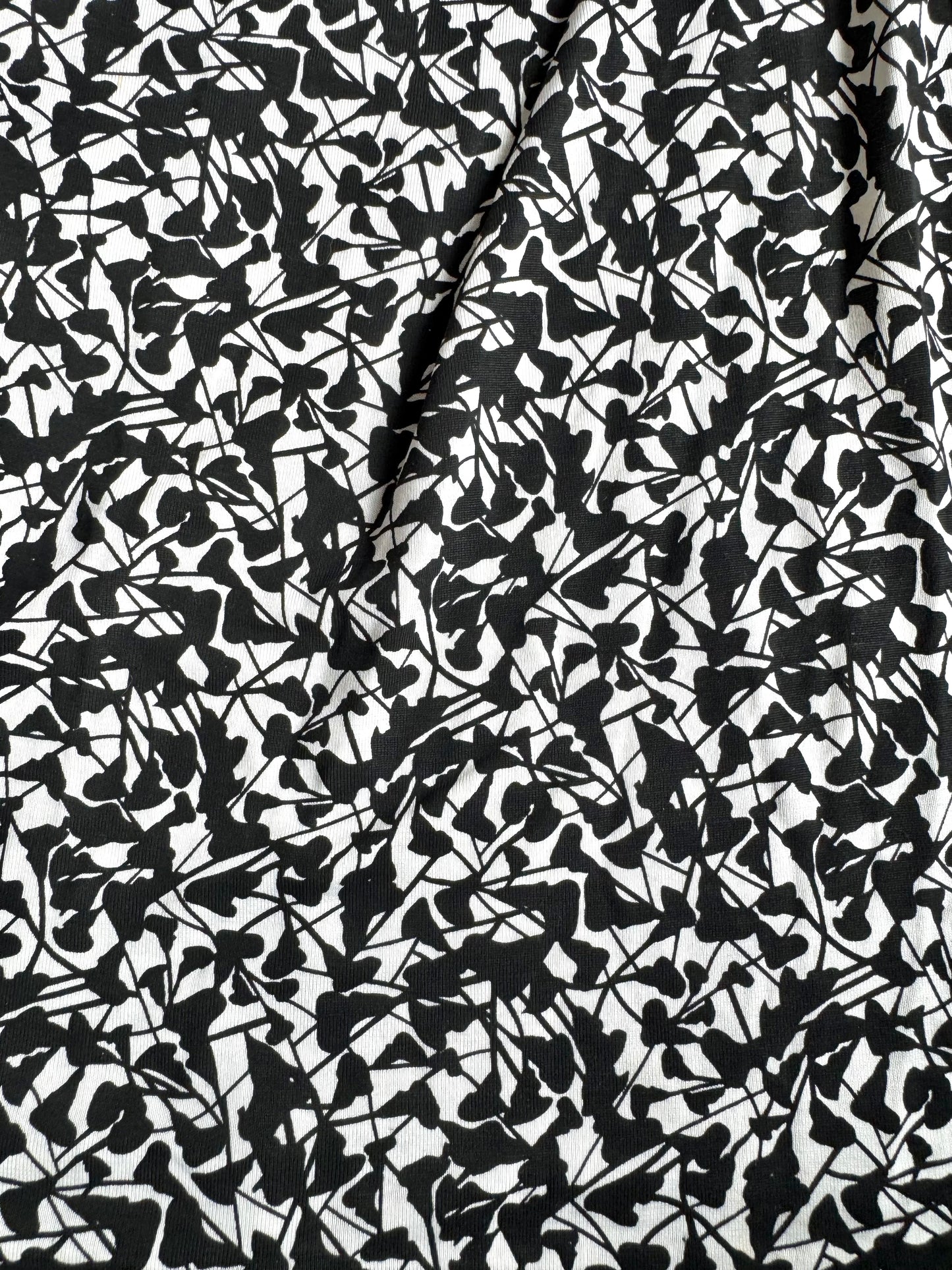 Vintage 1990s Diane Von Furstenberg Black & White Abstract Pattern Cowl Neck Fitted Dress | Small