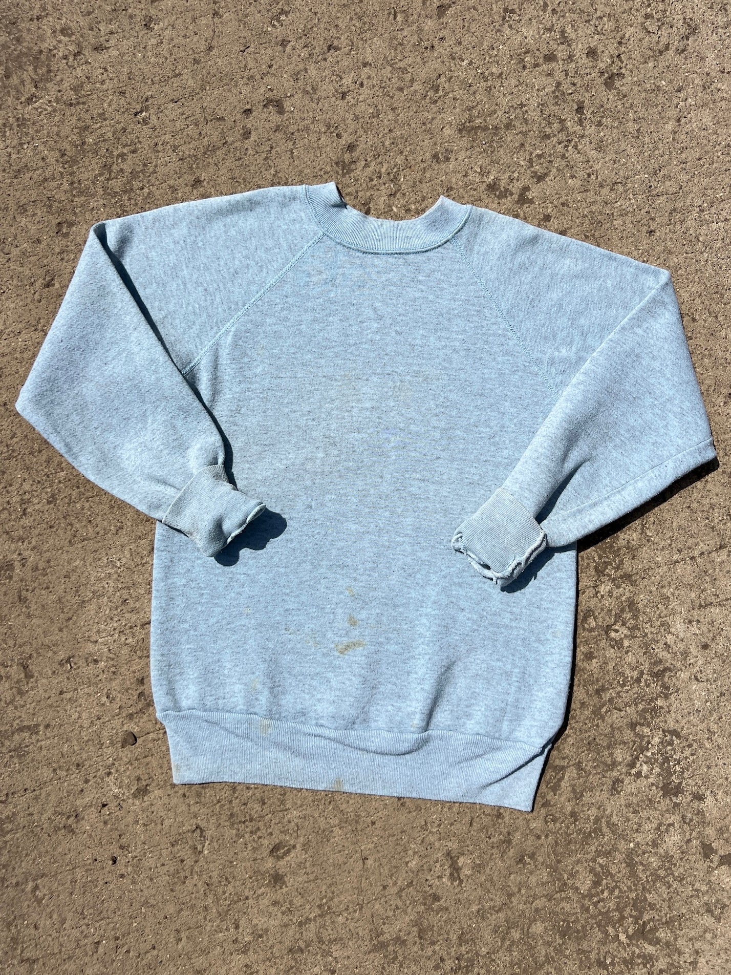 Vintage 1970s Pannill Blue Fleece Lined Raglan Sweatshirt | Medium