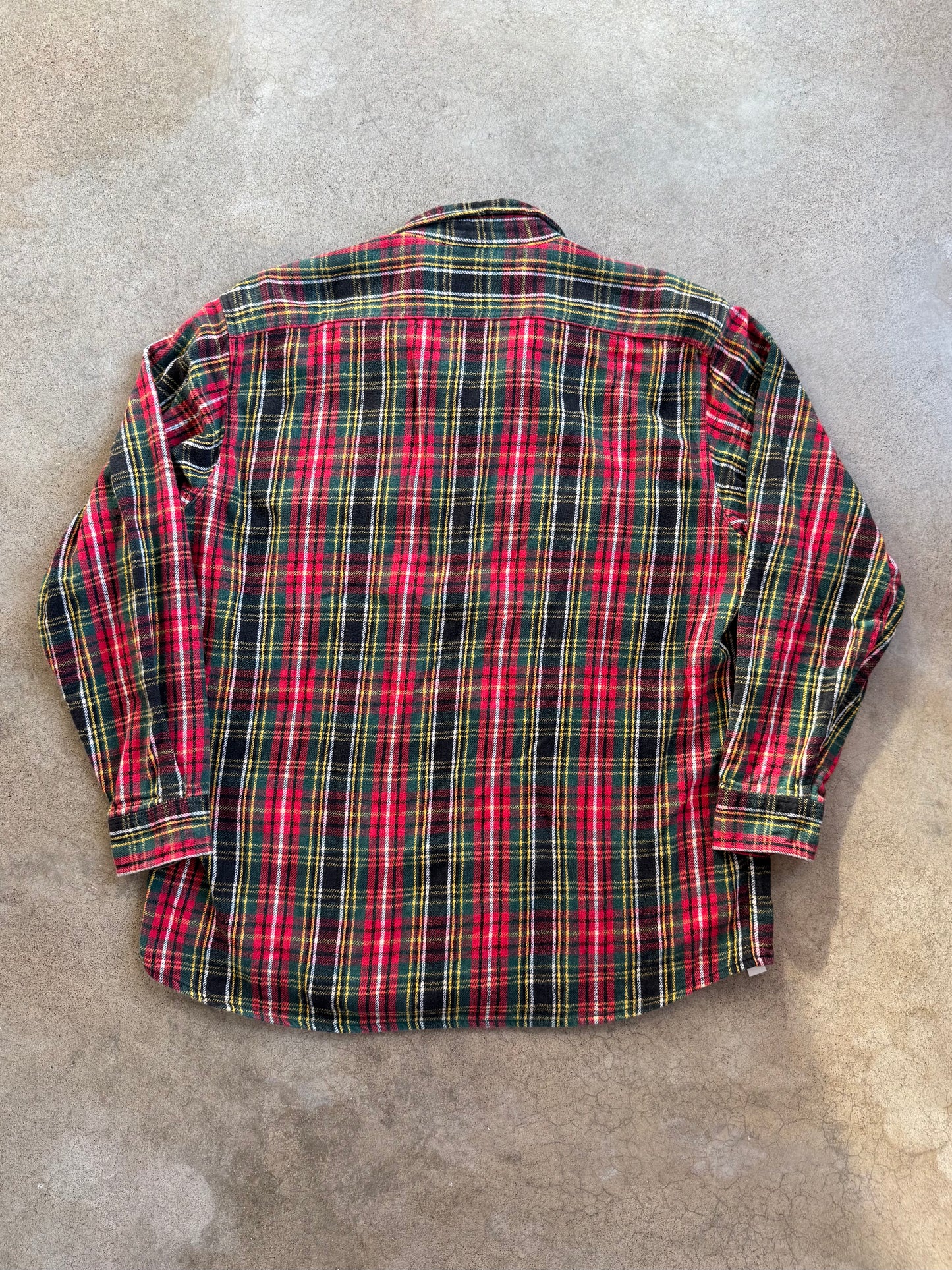Vintage 1980s Dakota Plaid Cotton Flannel Shirt | XL