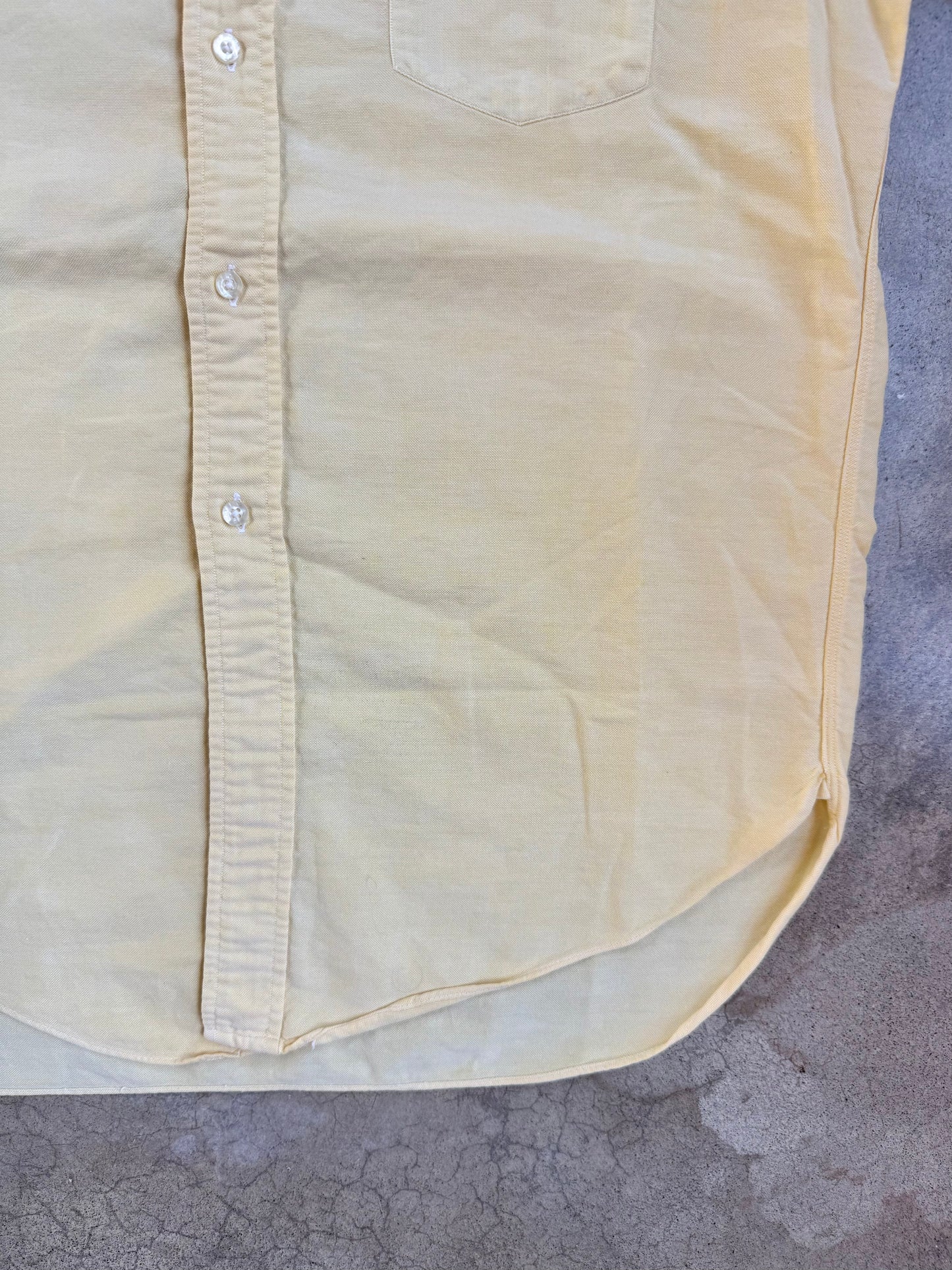 Vintage 1950s Gant Metropolitan "The Hugger" Yellow Cotton Short Sleeve Shirt | Large