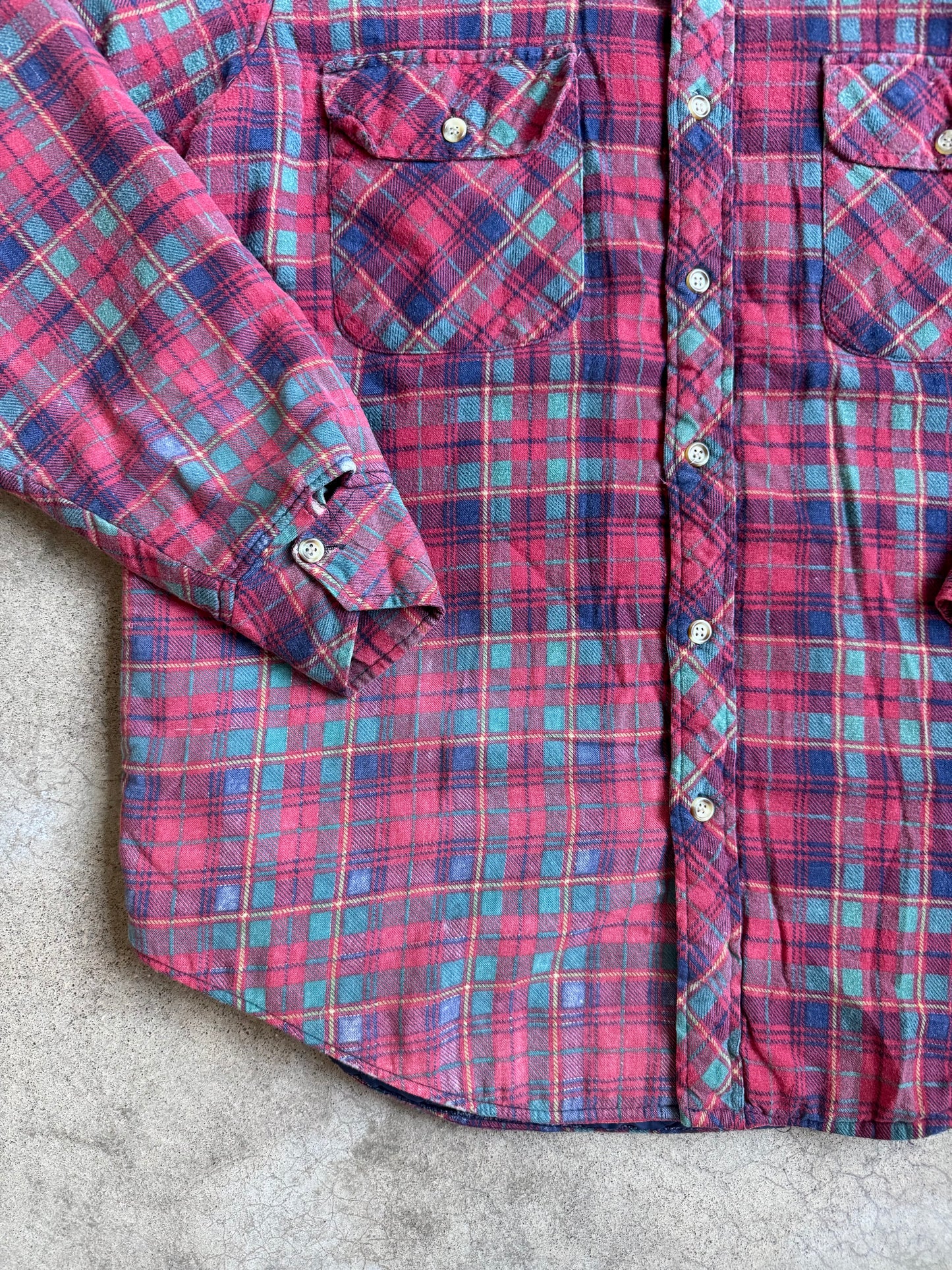 Vintage 1980s Williams Bay Red Plaid Insulated Flannel Shirt Jacket | XL