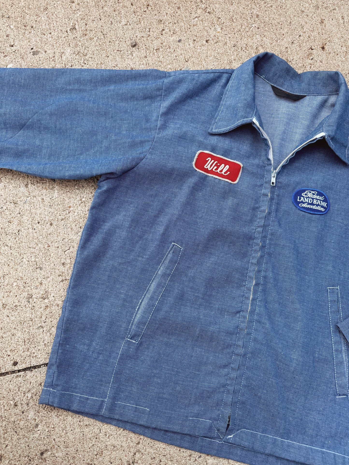 Vintage 1950s Federal Land Bank Association Patched Work Jacket | Large
