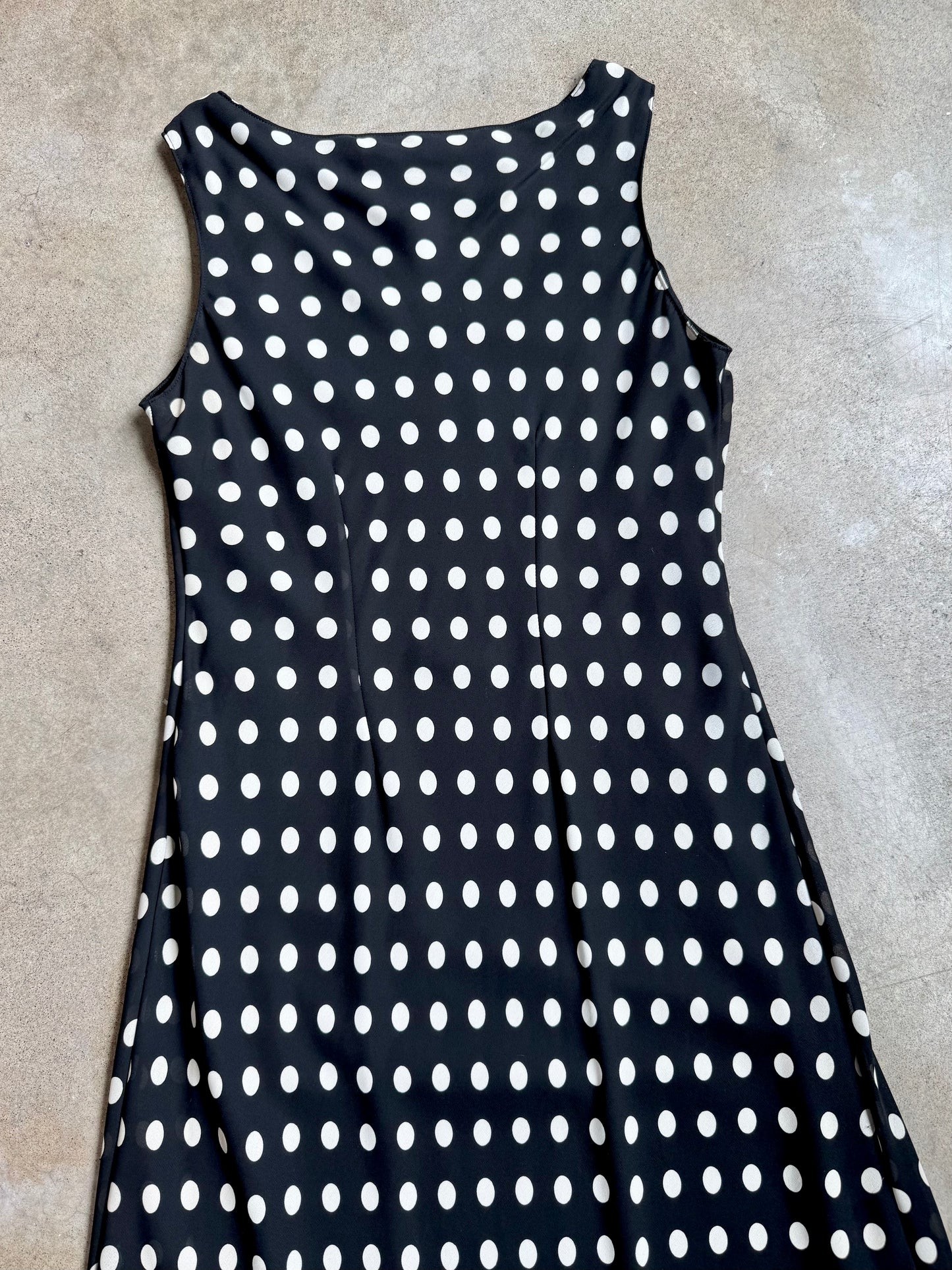 Vintage 1990s Ronni Nicole Polka Dot Maxi Dress | Medium