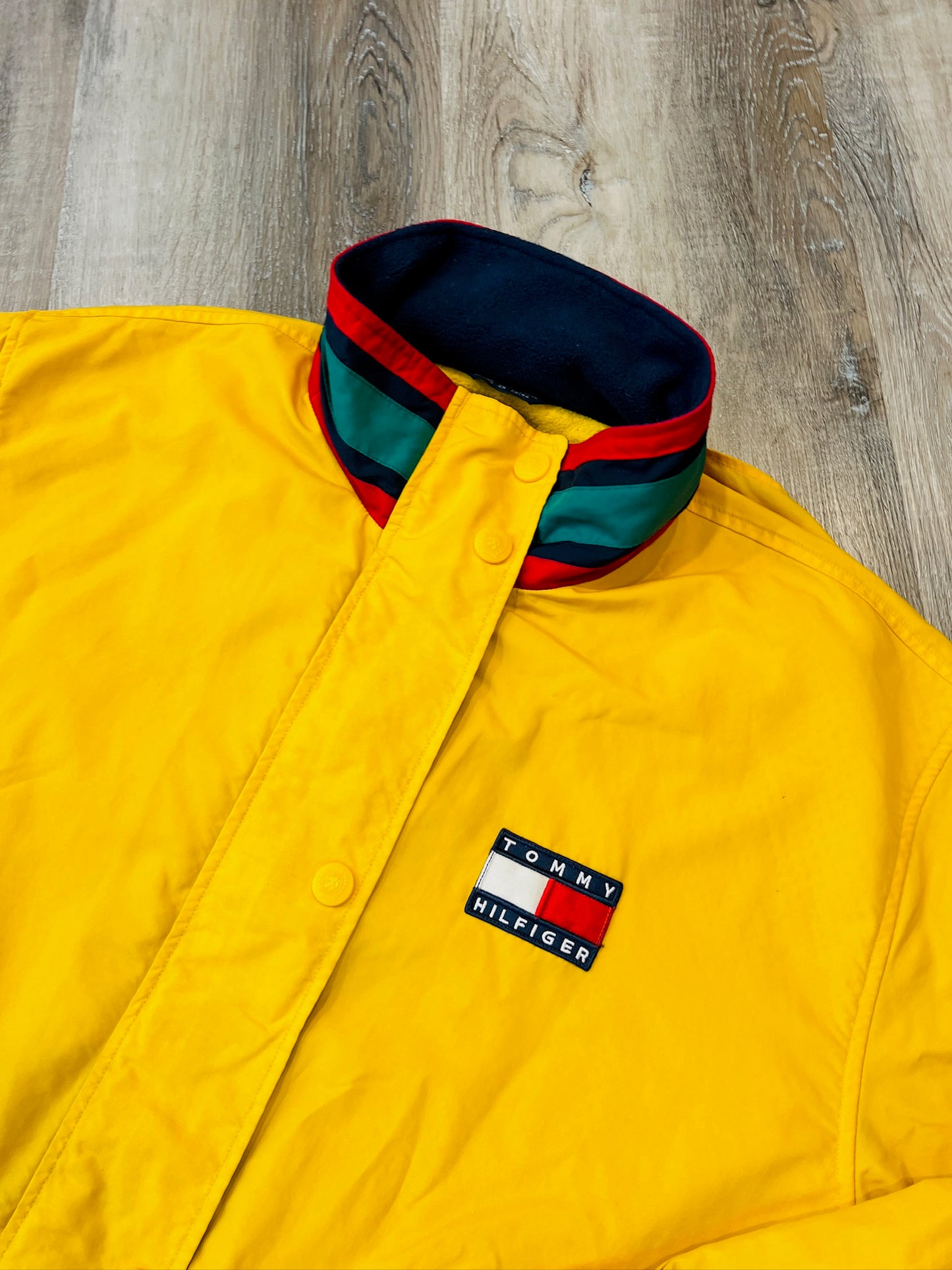 Vintage 1990s Tommy Hilfiger Yellow Raincoat | XL