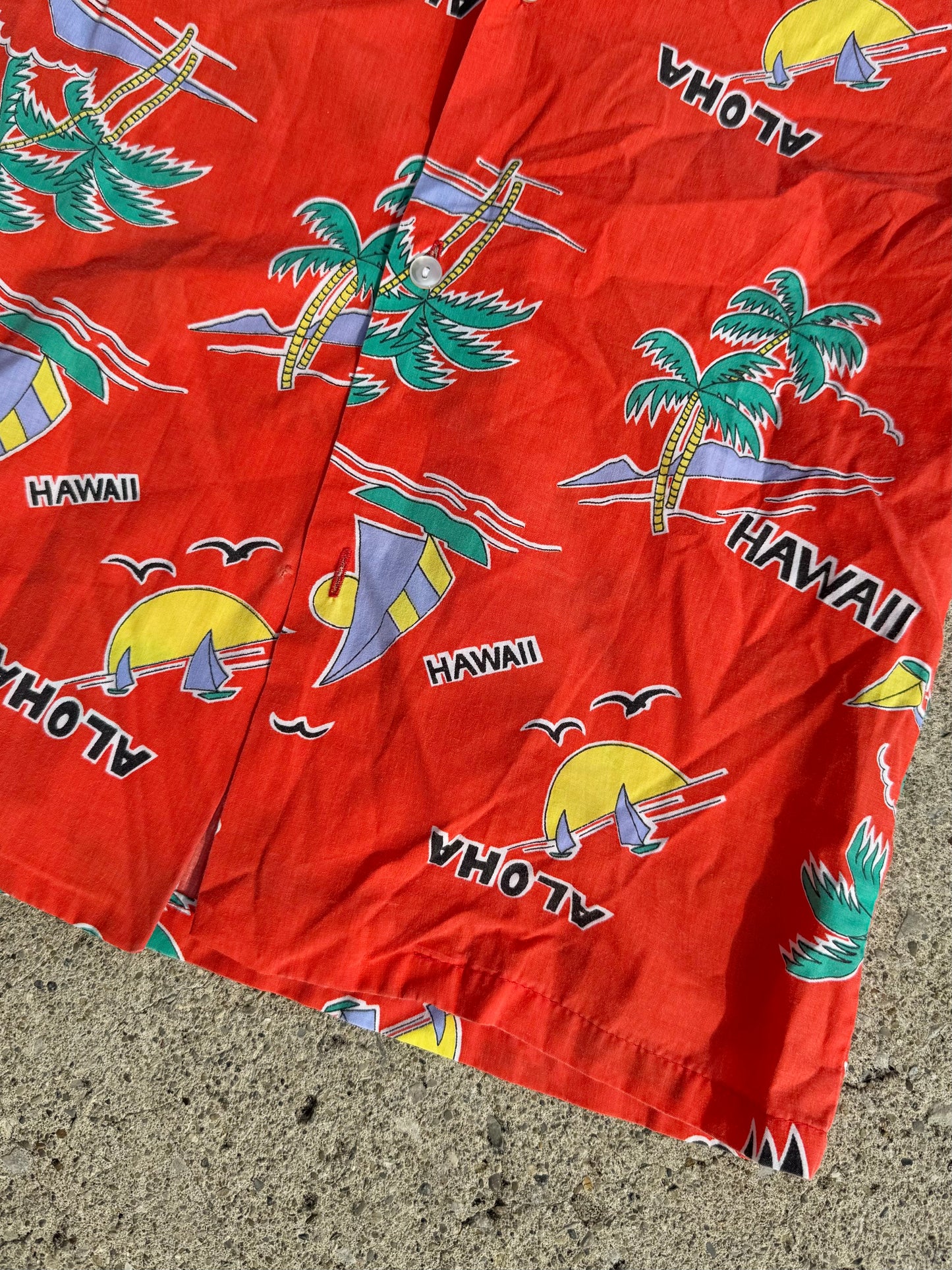 Vintage 1970s Hawaiian Shirt & Shorts Two-Piece Set