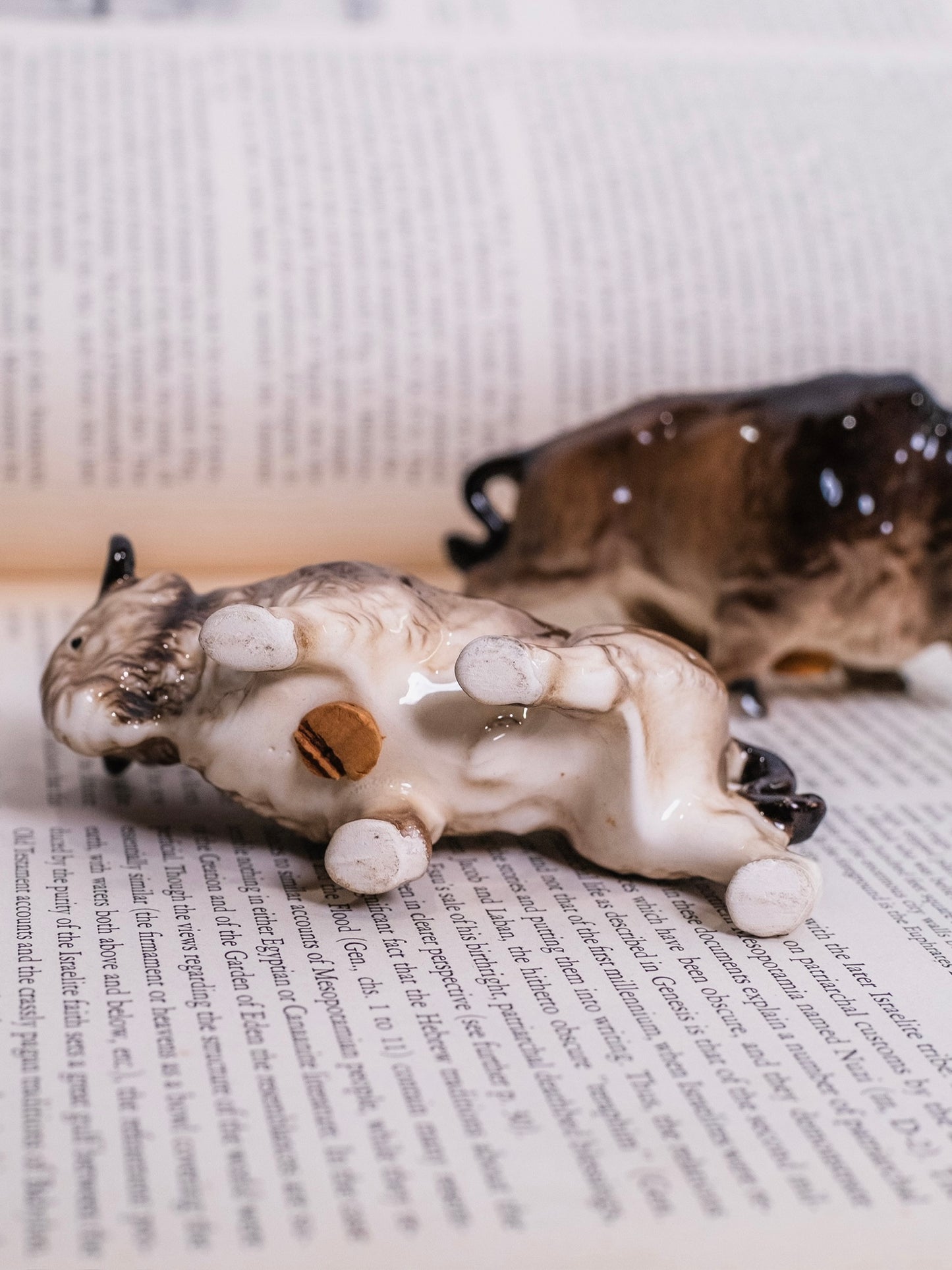 Vintage 1950s Ceramic Bison Salt & Pepper Shaker Set