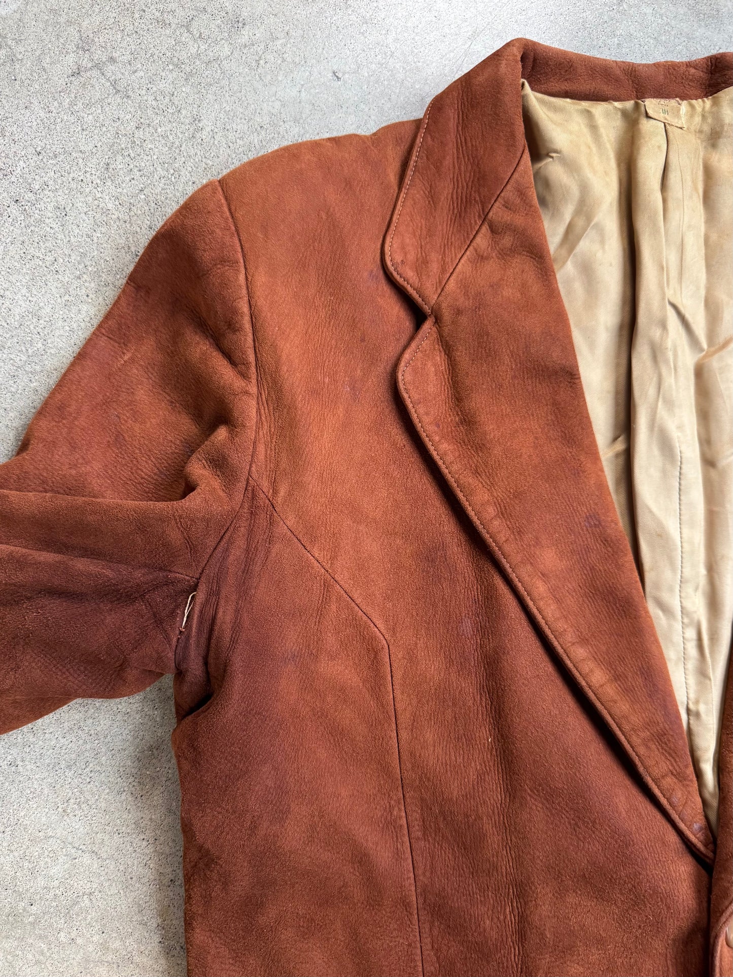 Vintage 1940s Styled by Scully Brown Suede Suit Jacket | 38
