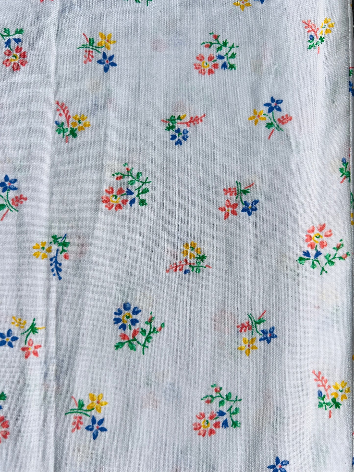 Vintage Handmade White Floral Cotton Pants | Waist 28”