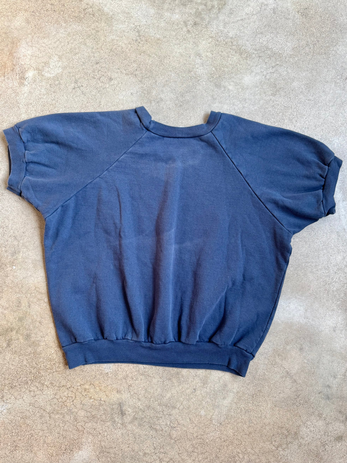 Vintage 1980s/90s Vermont Country Store Navy Short Sleeve Raglan Sweatshirt | XL