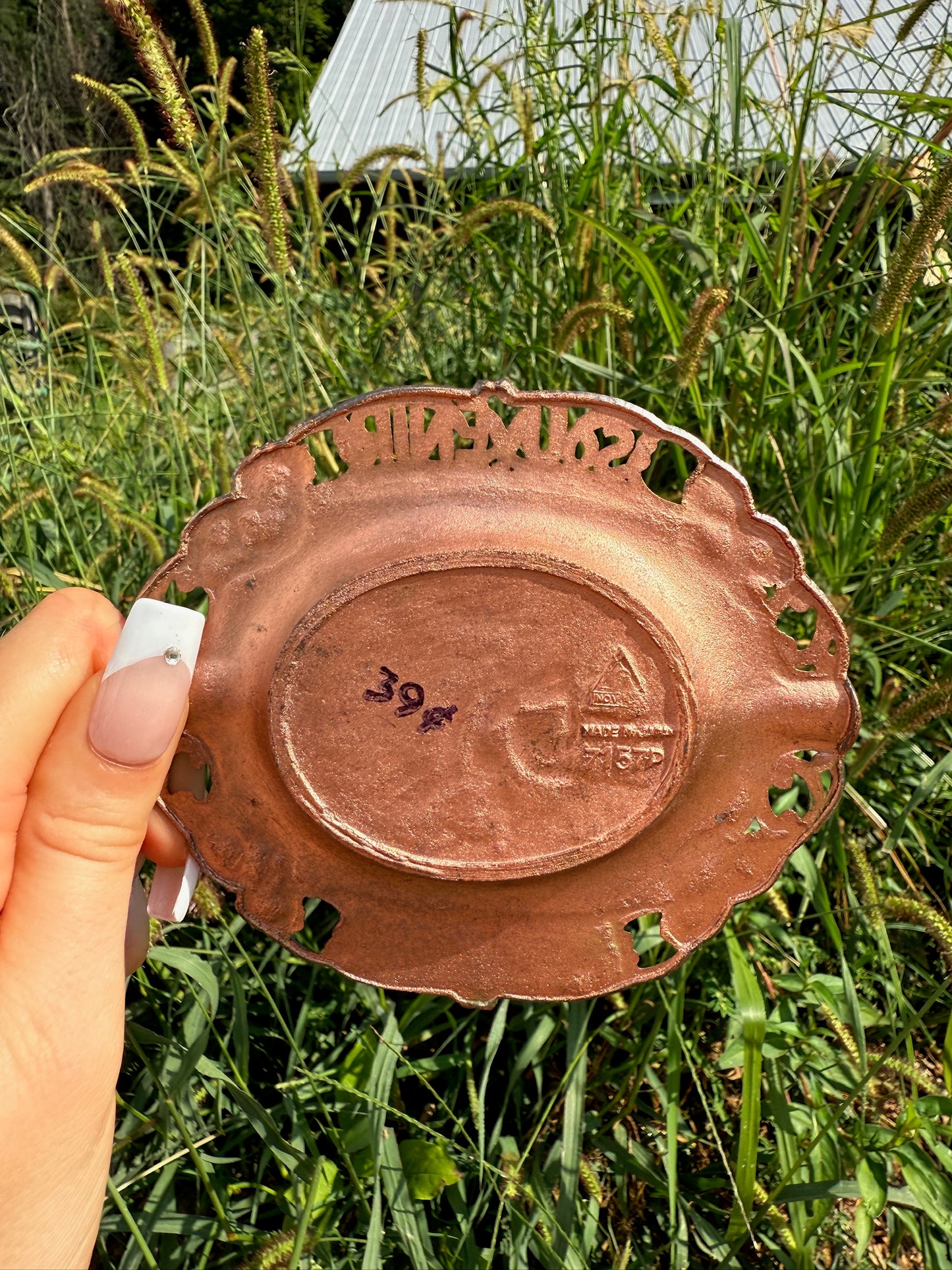 Vintage 1950s Copper Hartford Connecticut Native American Ashtray