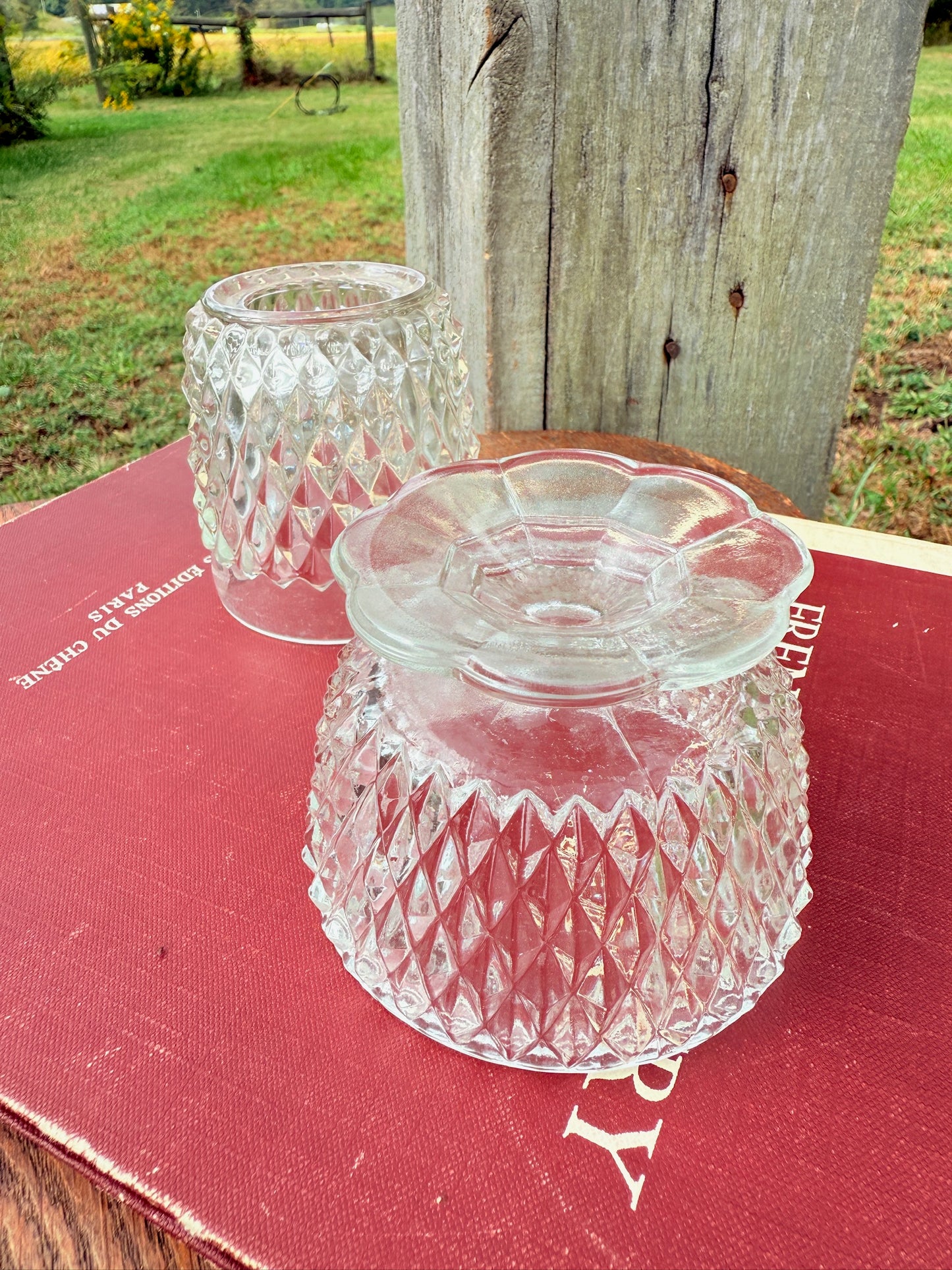 Vintage 1960s Indiana Glass Diamond Fairy Light