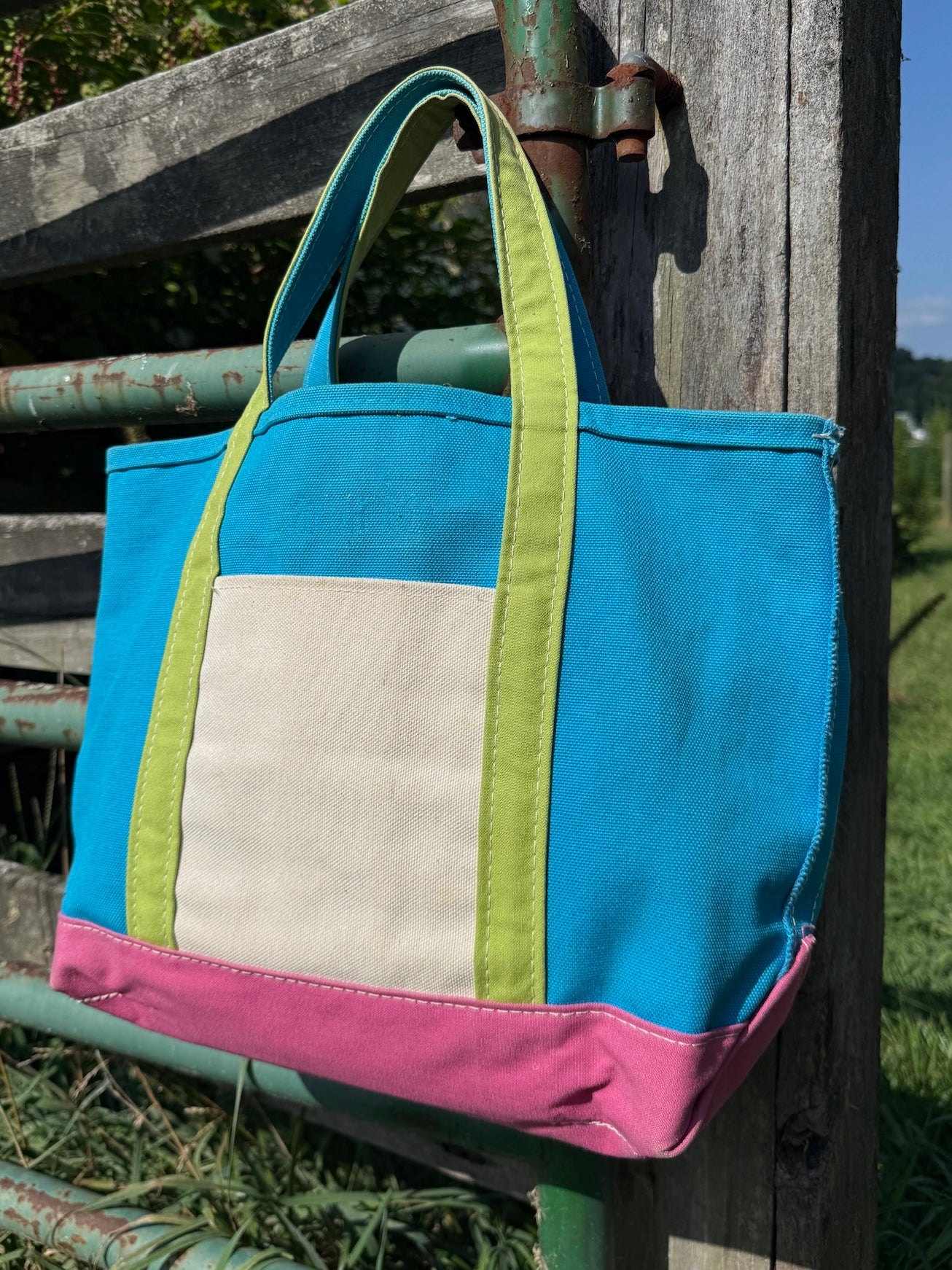 Vintage 1990s L.L. Bean Color-Block Boat & Tote Bag