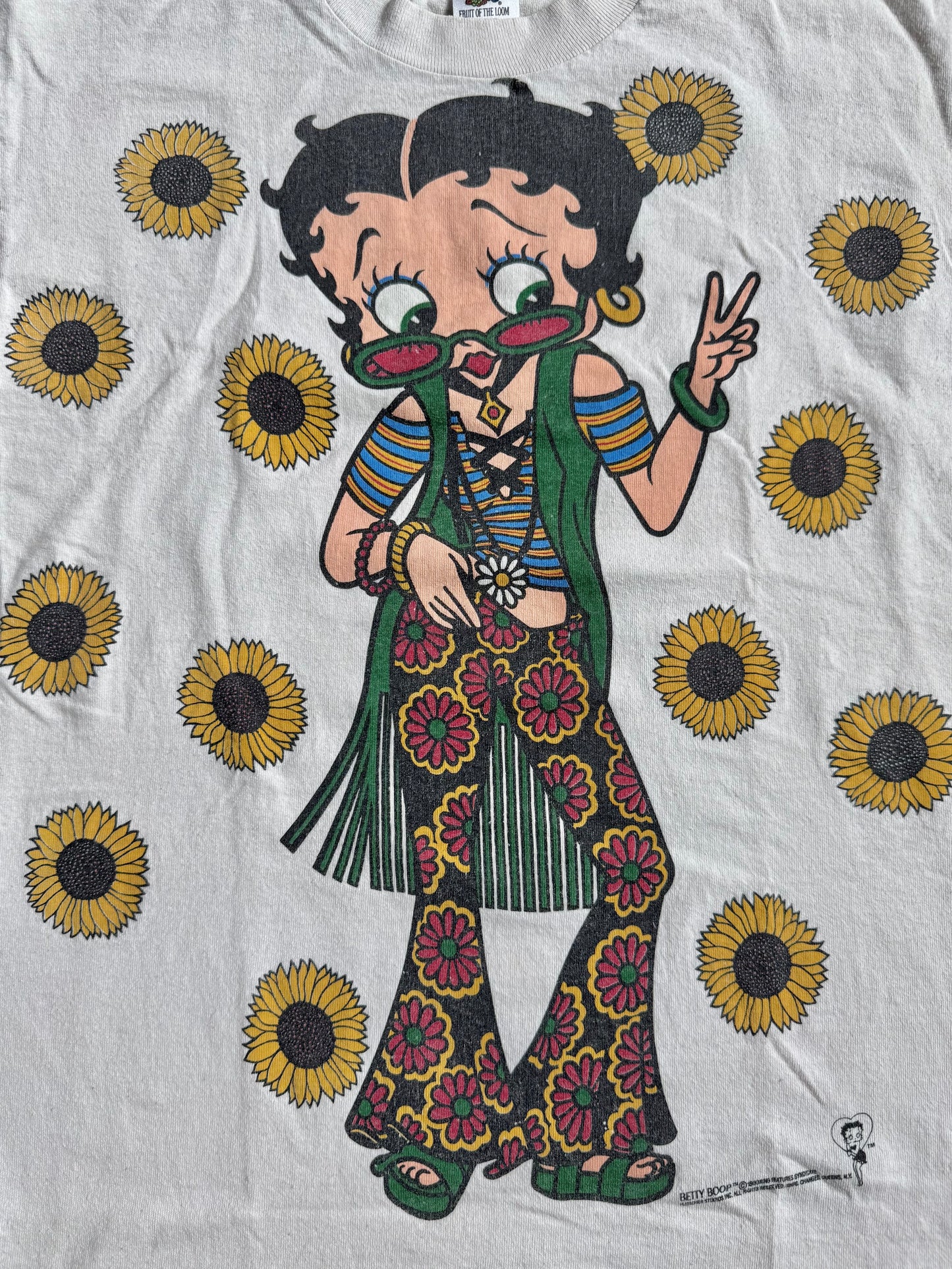 Vintage 1993 Betty Boop "Flower Power" Two-Sided Graphic Tee | Large