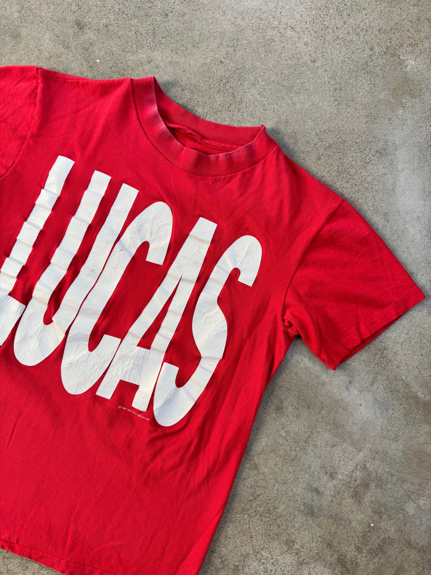 Vintage 1986 Lucas Movie Red Graphic Tee | Medium