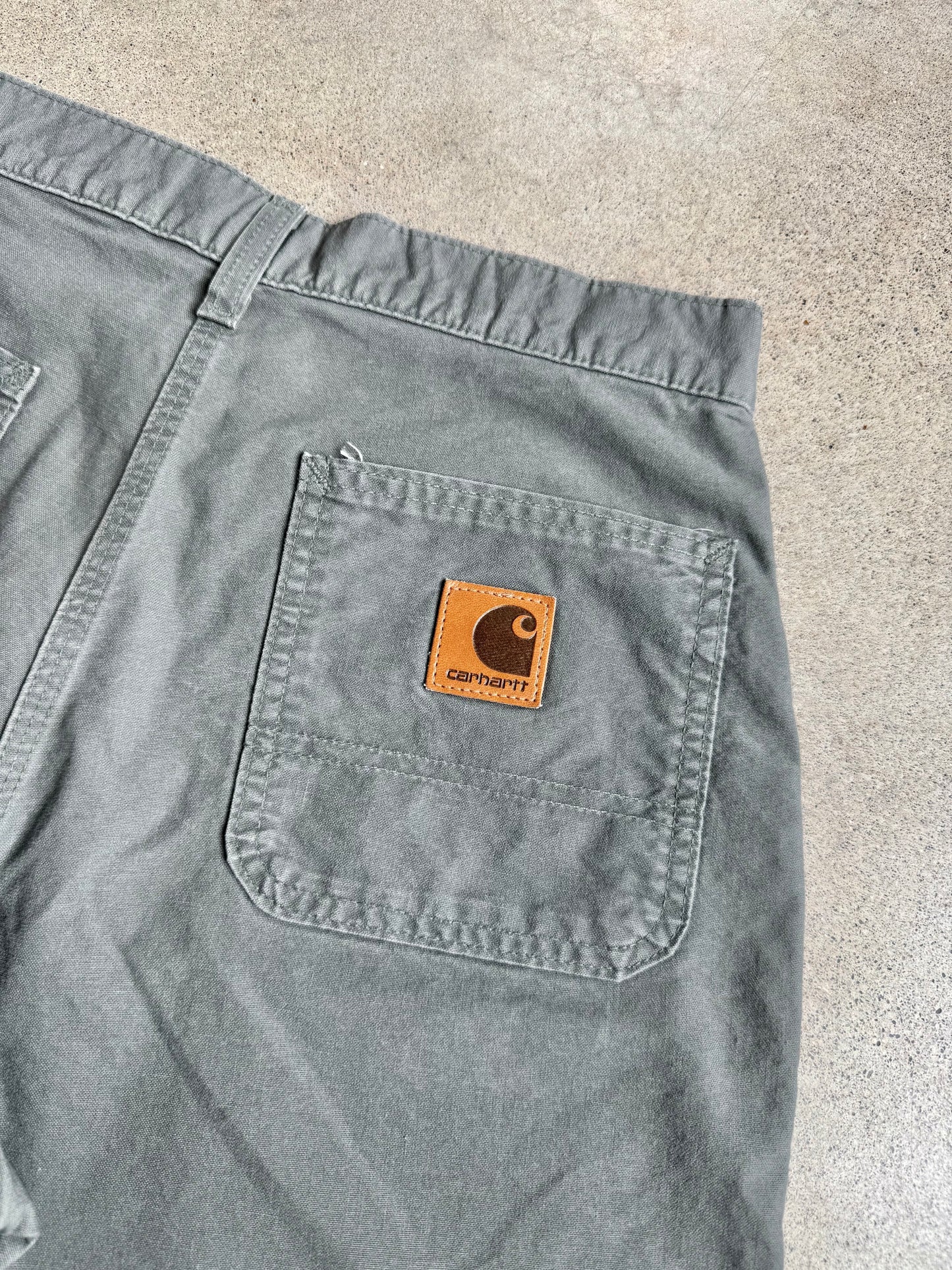Vintage 1990s Carhartt Grey Canvas Utility Work Shorts | Waist 30”