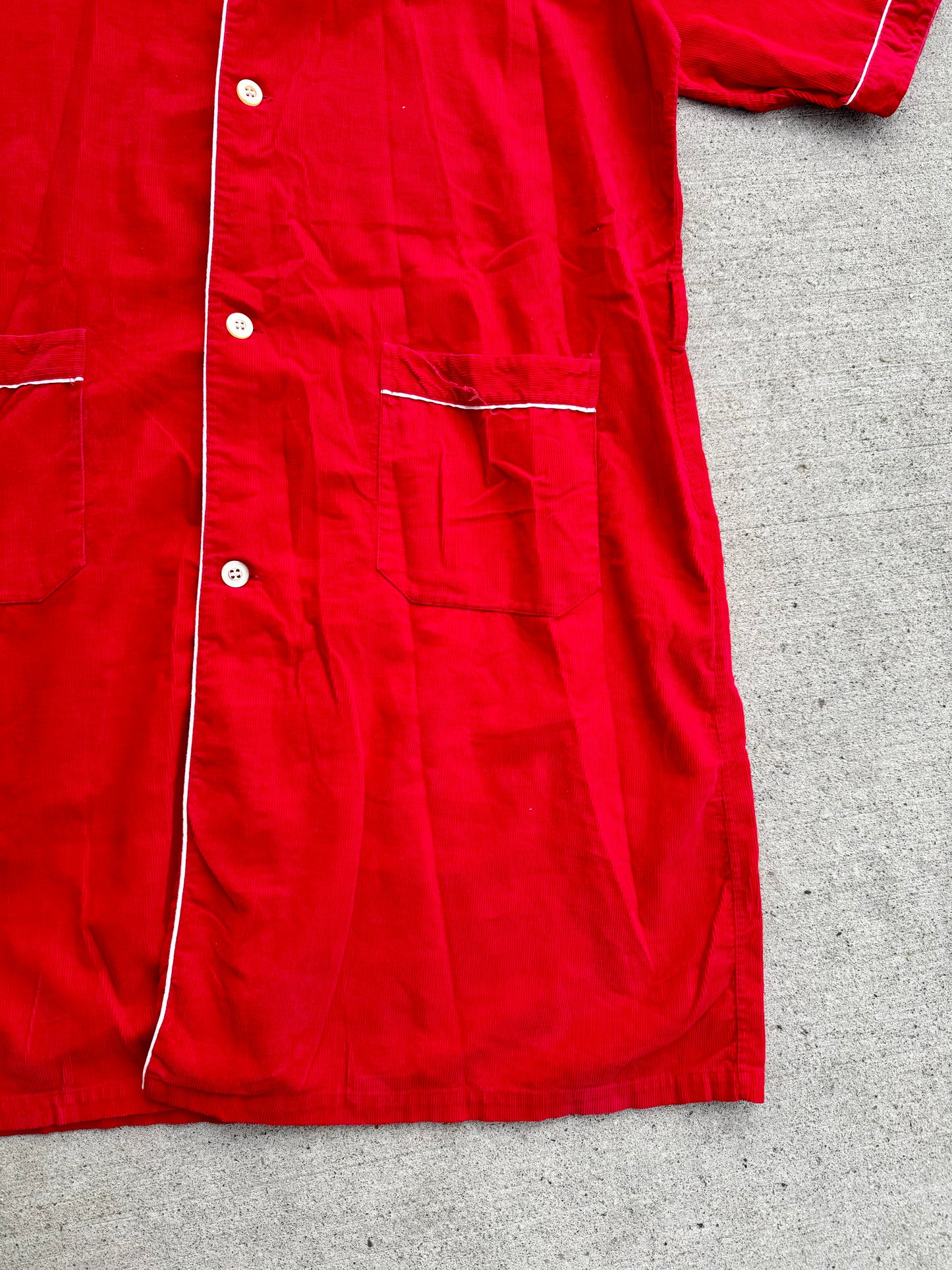 Vintage Metropolitan Styled by Enro Red Cotton Corduroy Robe | XL