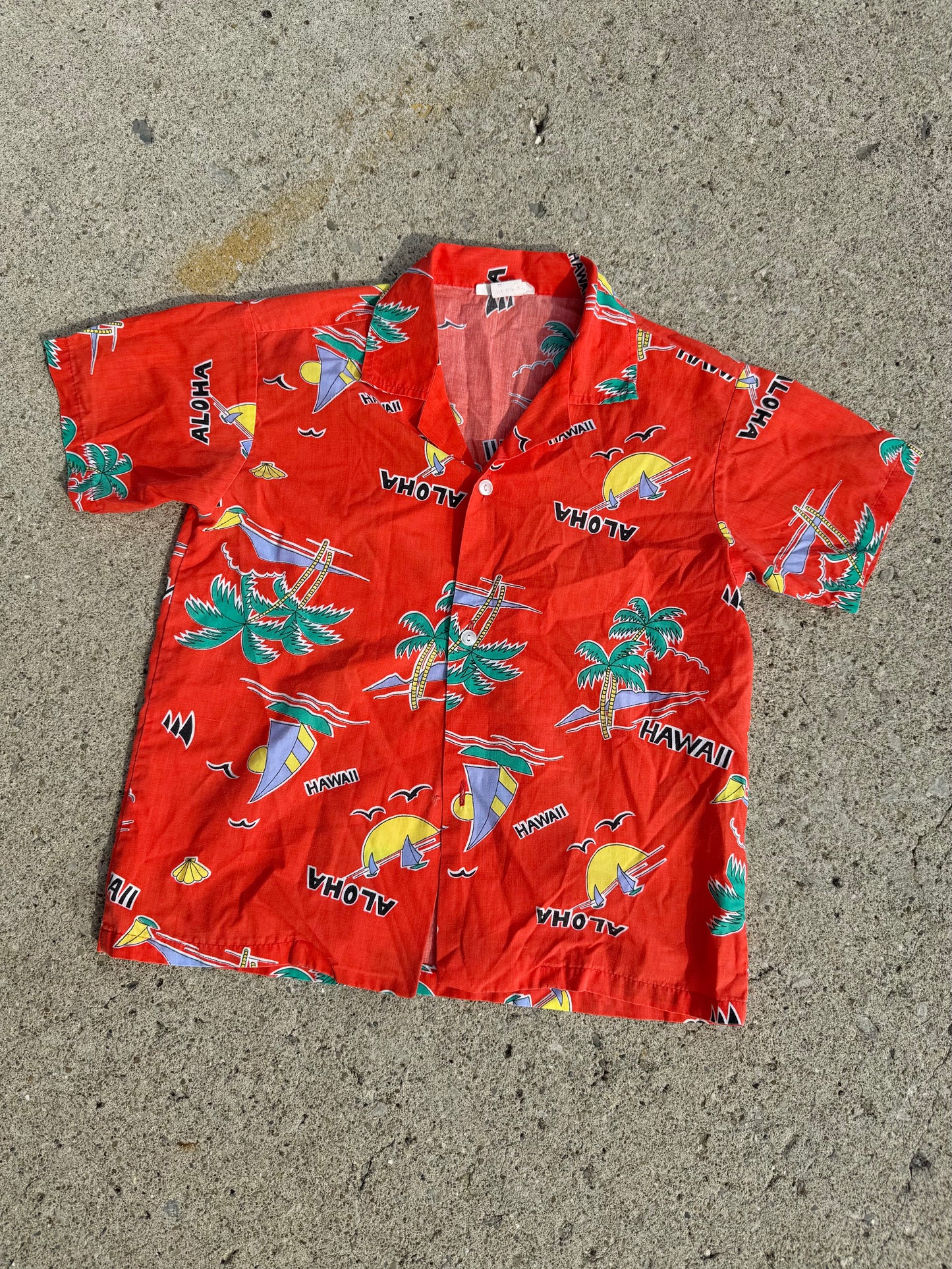 Vintage 1970s Hawaiian Shirt & Shorts Two-Piece Set