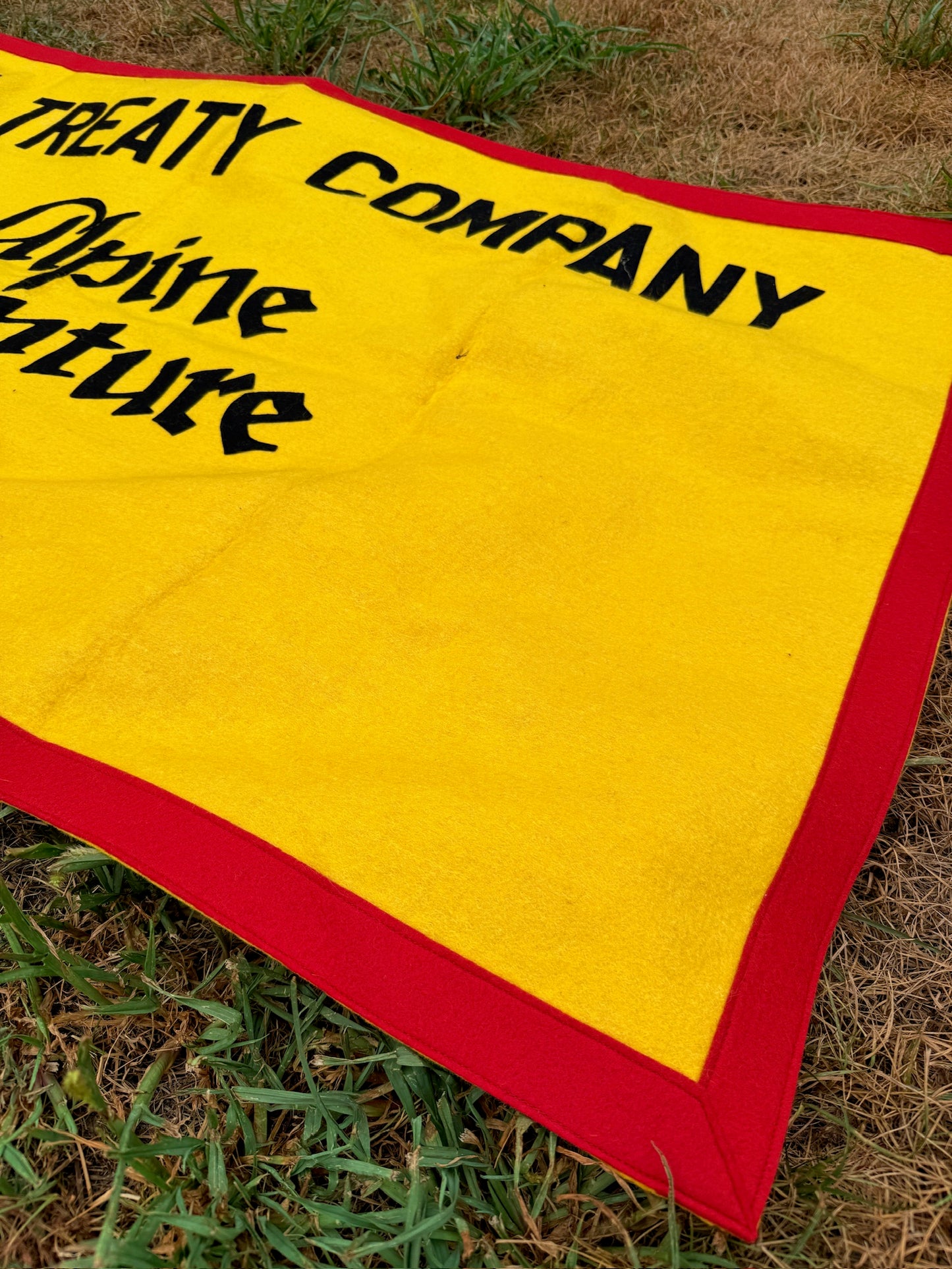 Vintage 1985 The Treaty Company "Alpine Adventure" Felt Banner