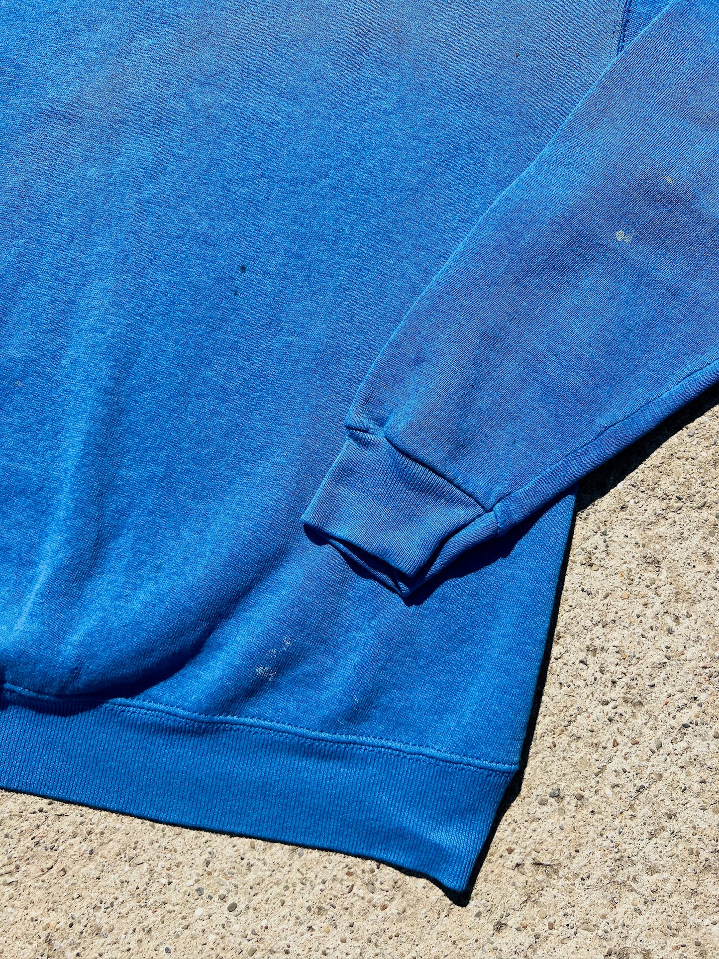 Vintage 1980s Tultex Worn Blue Crewneck Sweatshirt | Medium
