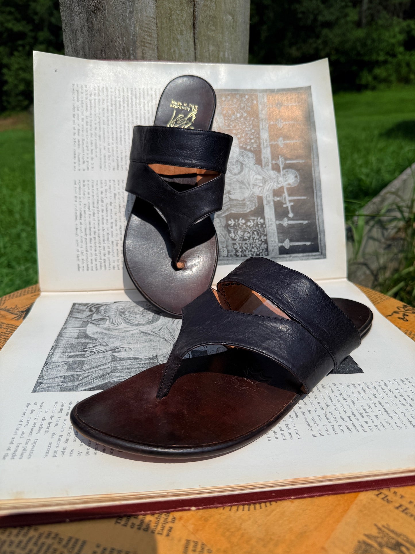 Vintage 1970s Italian Leather Brown Strappy Sandals | Women’s 8