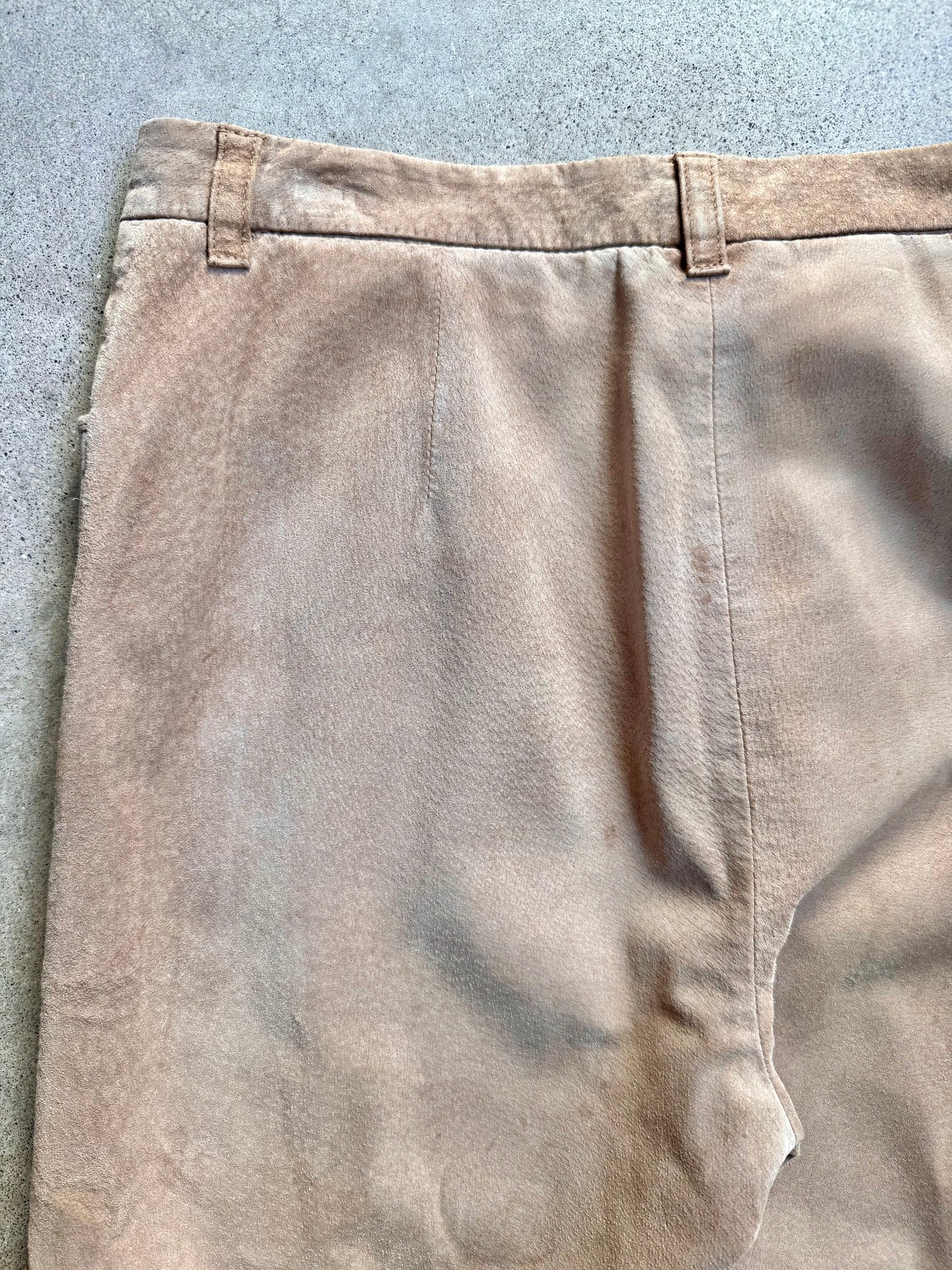 2000s Lauren Ralph Lauren Tan Suede Leather Flare Pants | Waist 30”