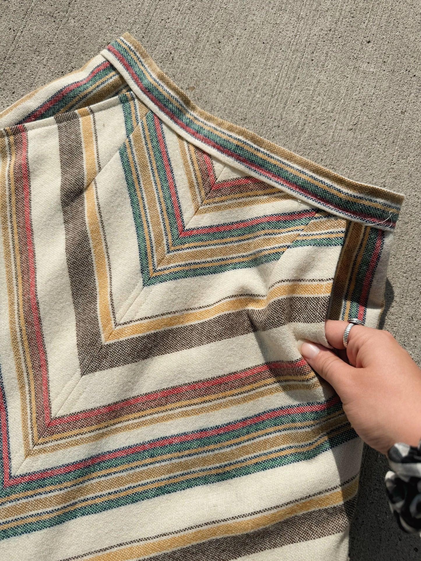 Vintage 1970s The Limited Chevron Stripe Wool Skirt | XS