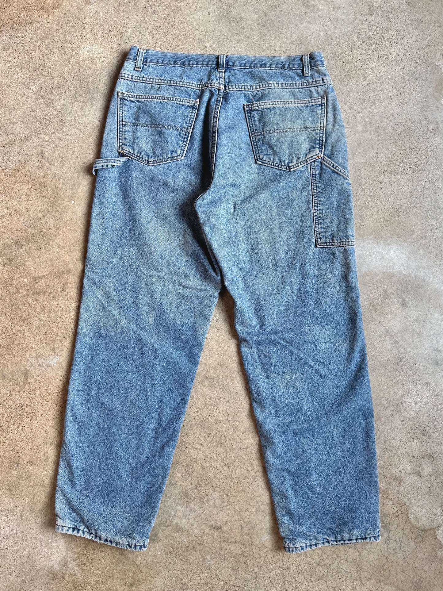 Vintage 1990s Flannel Lined Faded Carpenter Jeans | Waist 36”