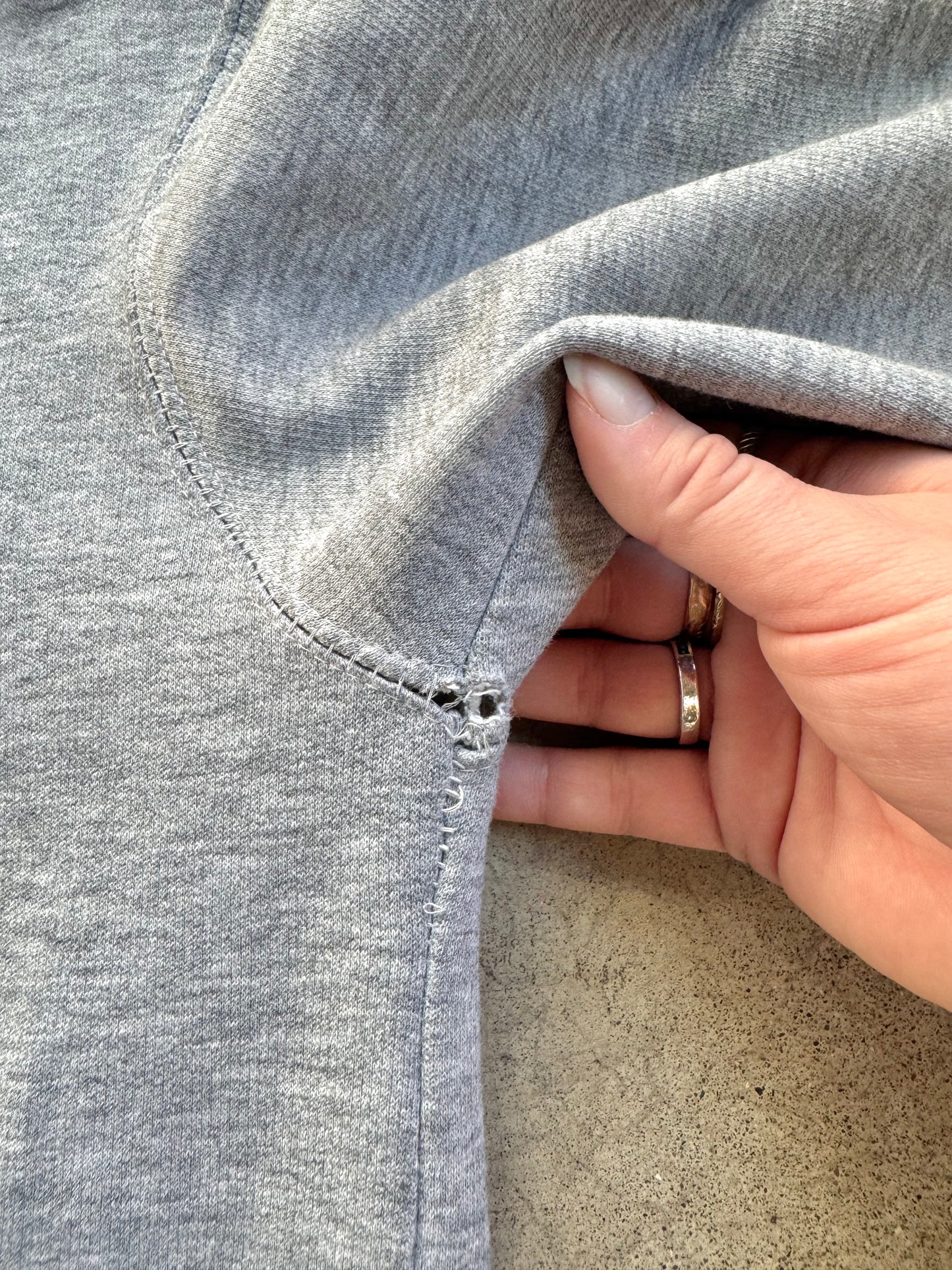 2000s Ohio State Embroidered Worn Grey Hoodie | Medium