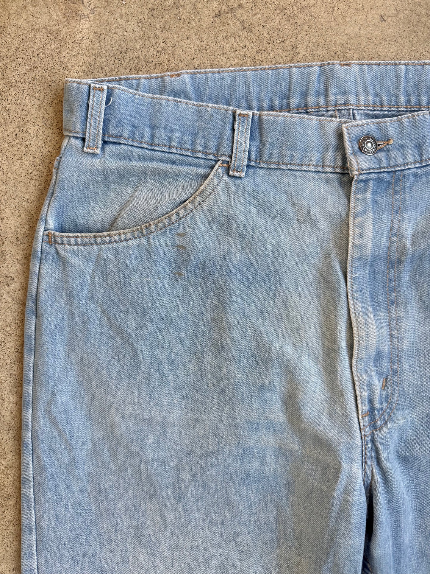 Vintage 1970s Levi's Orange Tab Faded Light Wash Jeans | 38x34
