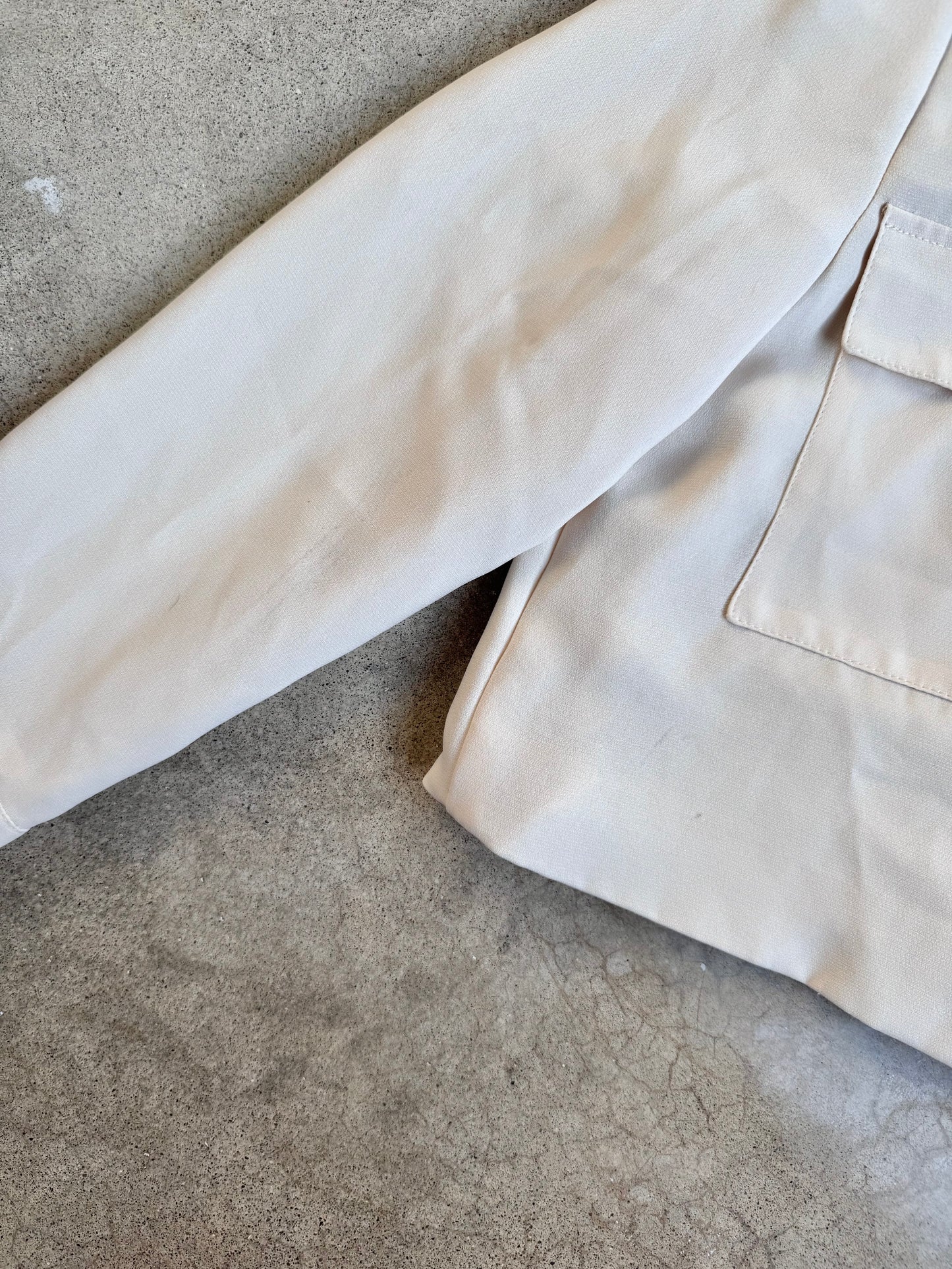 Vintage 1990s Harvé Benard Cream Two-Piece Pant Suit | Small