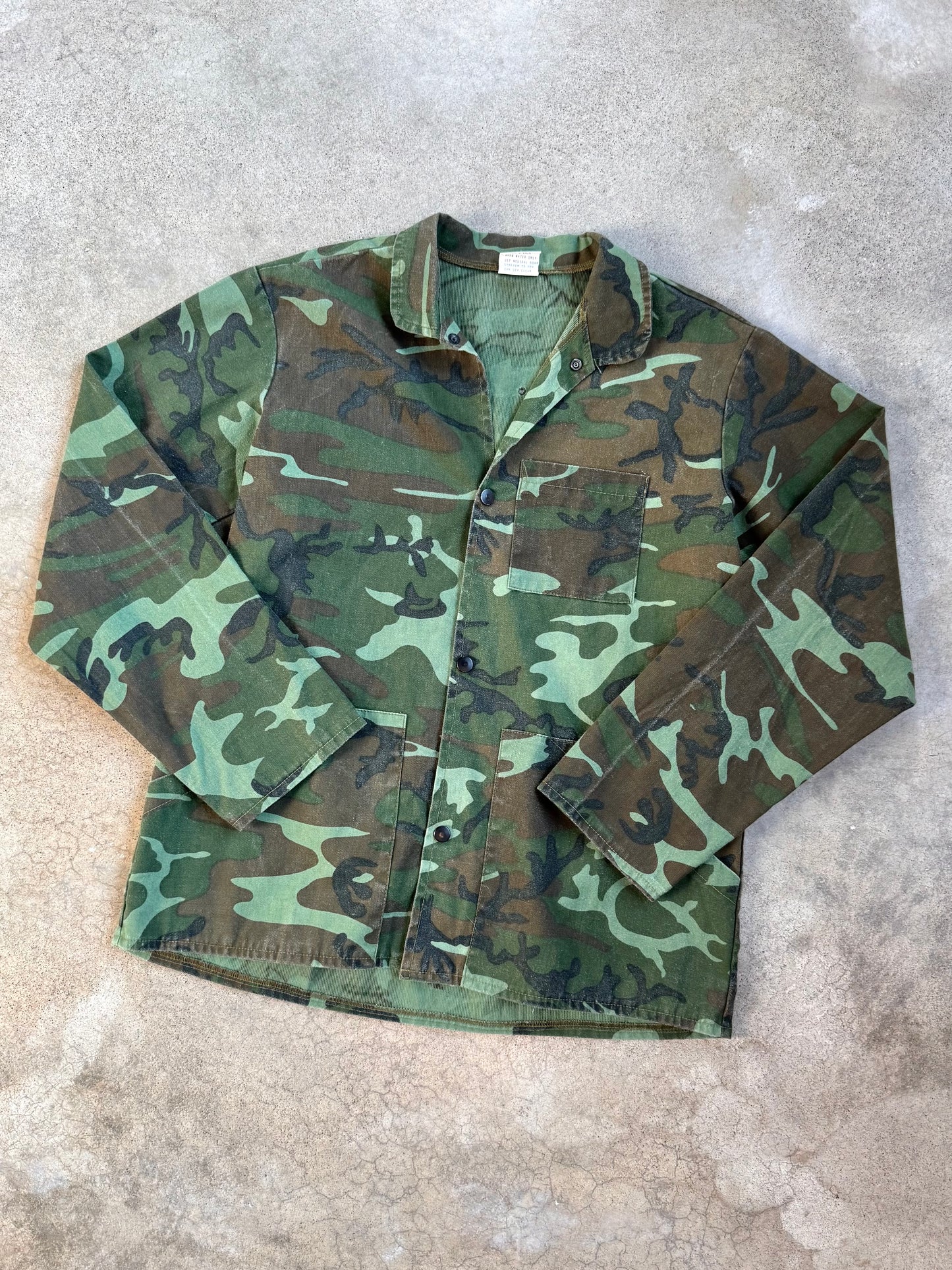 Vintage 1960s Camouflage Cotton Jacket | Medium