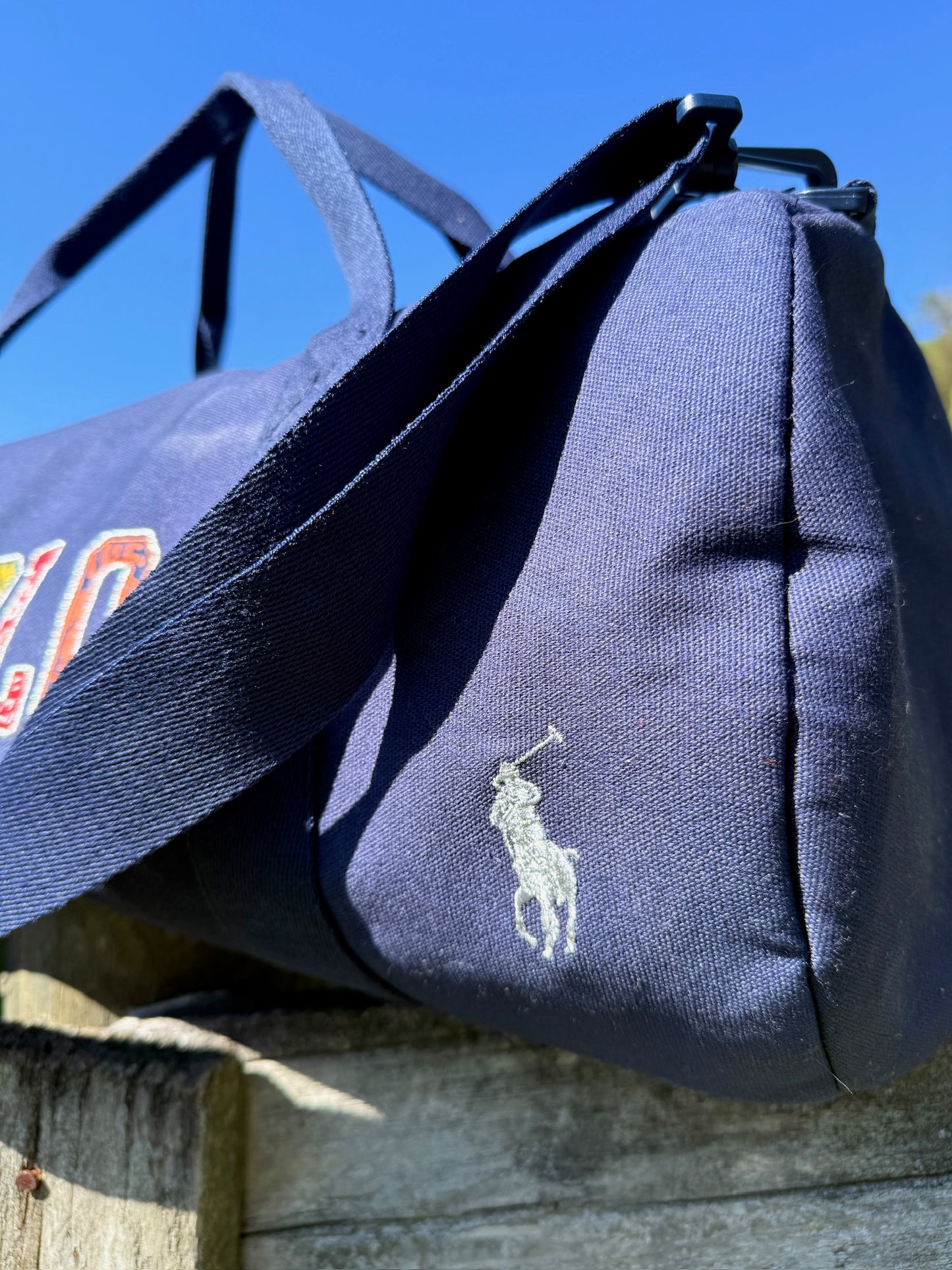 Polo Ralph Lauren Navy Blue Embroidered Duffle Bag