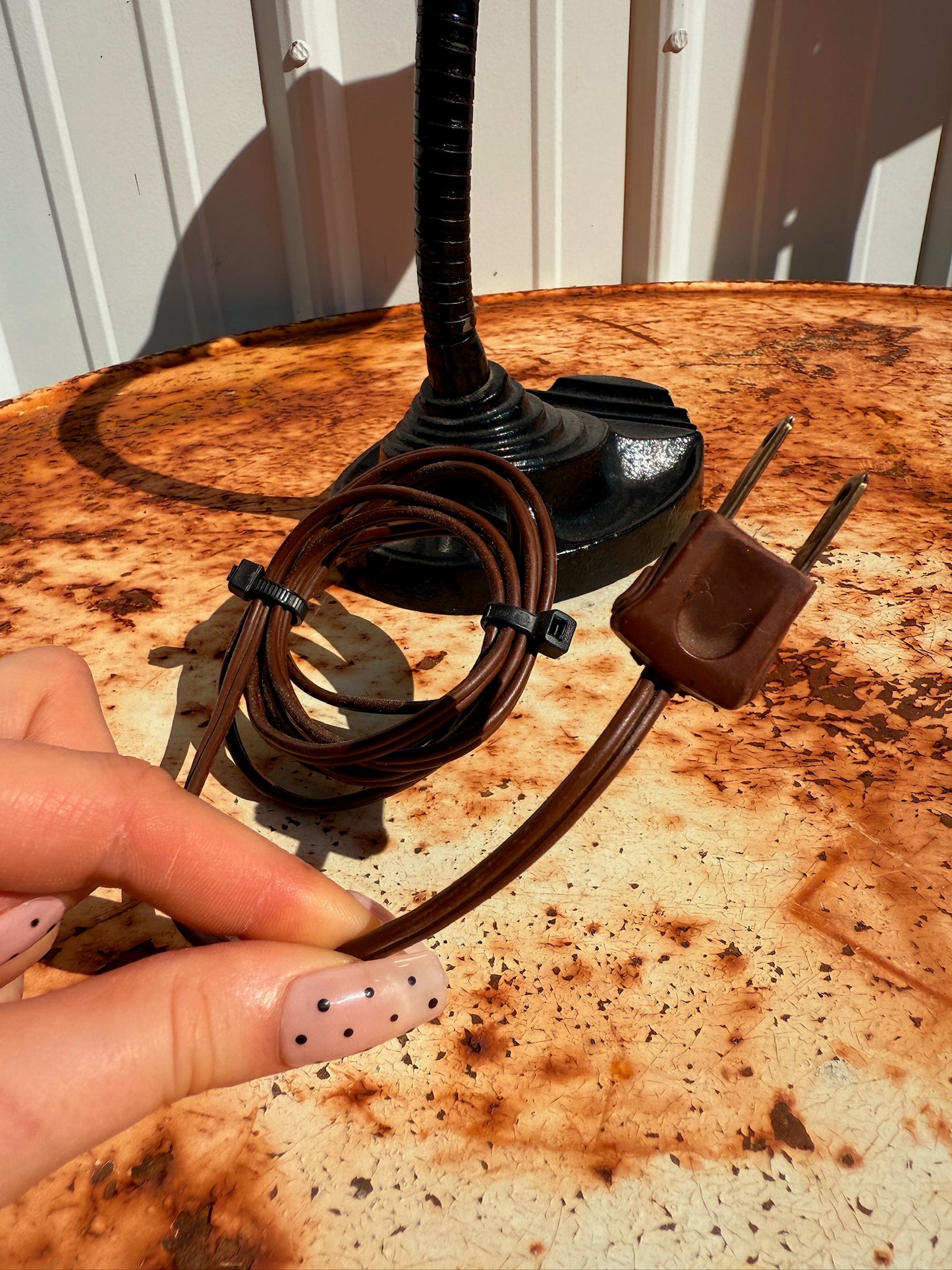 Vintage 1930s Cast Iron Gooseneck Desk Lamp