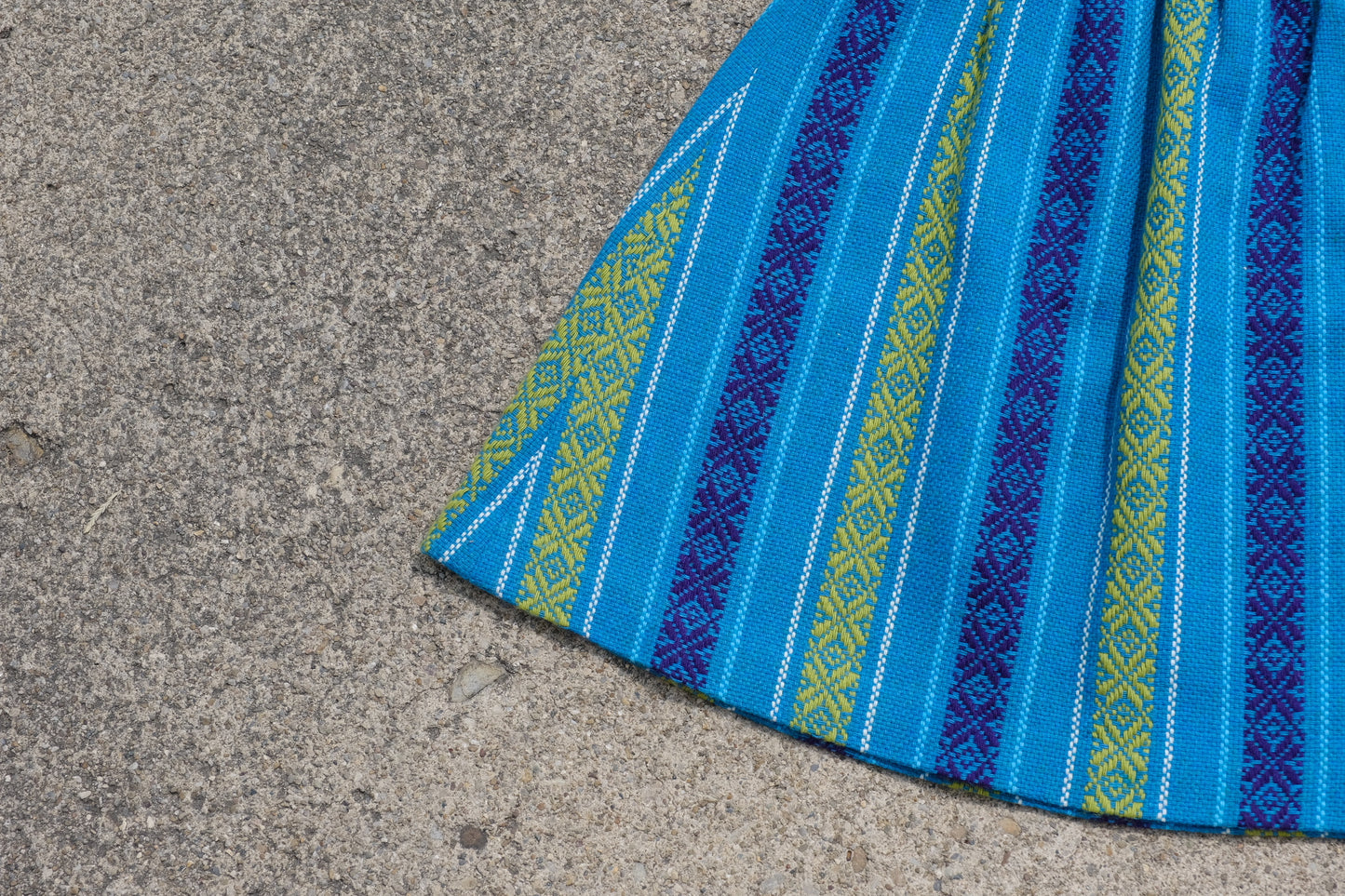 Vintage Blue Woven Striped Mini Skirt | XS/S