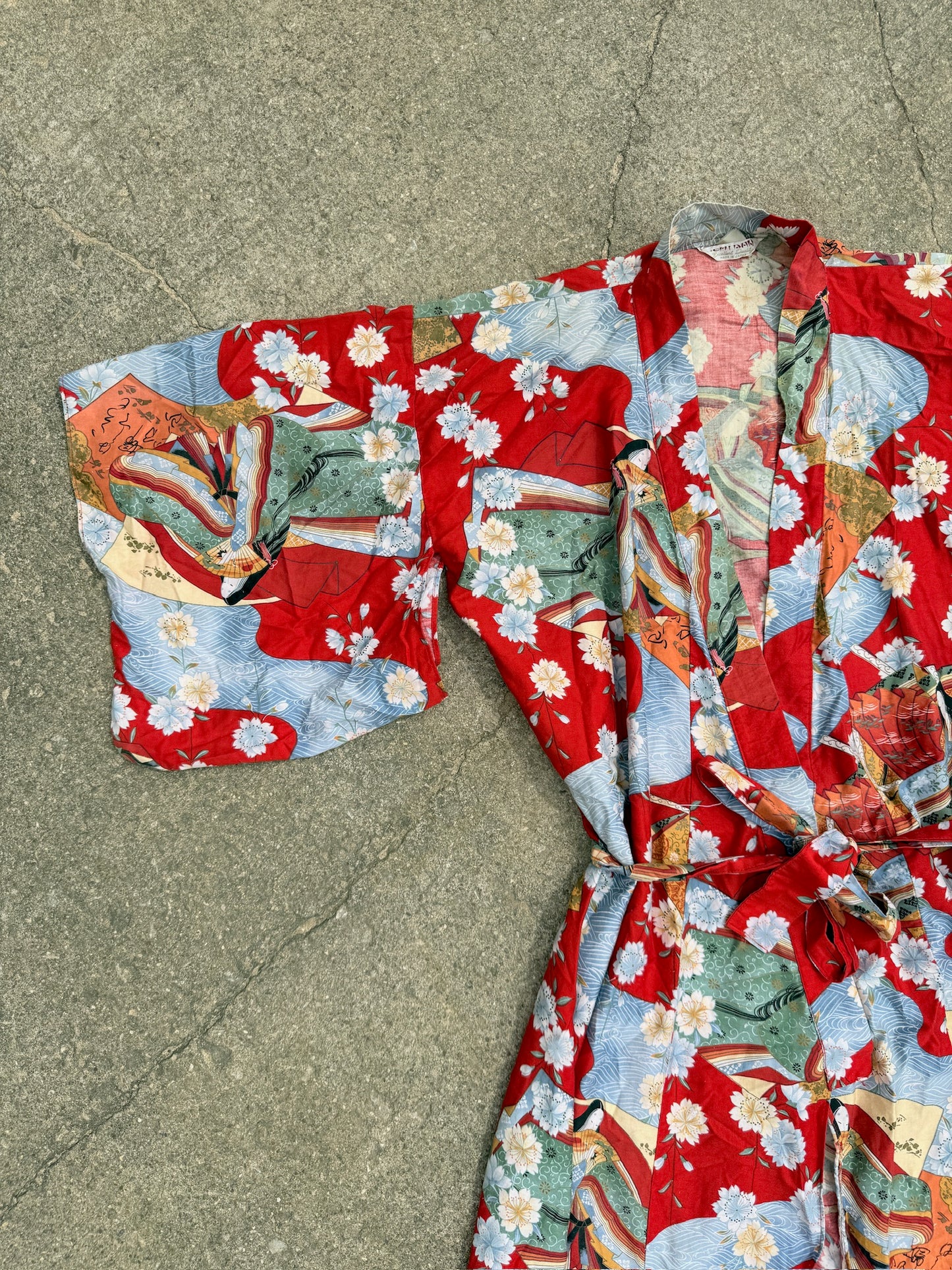 Vintage Ichiban Floral Floor Length House Coat | L/XL