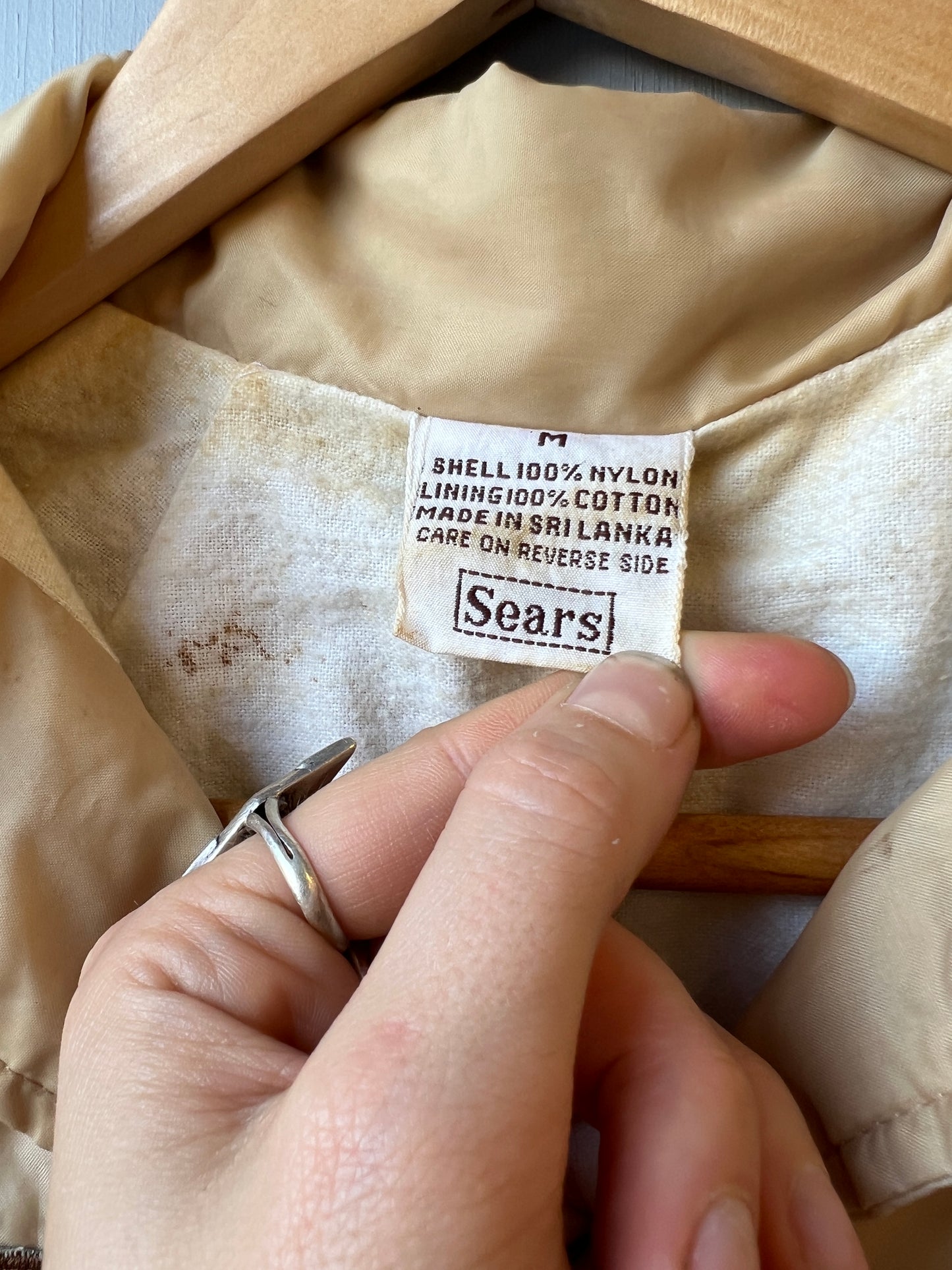 Vintage 1980’s Sears Beige Girl Scouts Patched Up Windbreaker Jacket | Medium