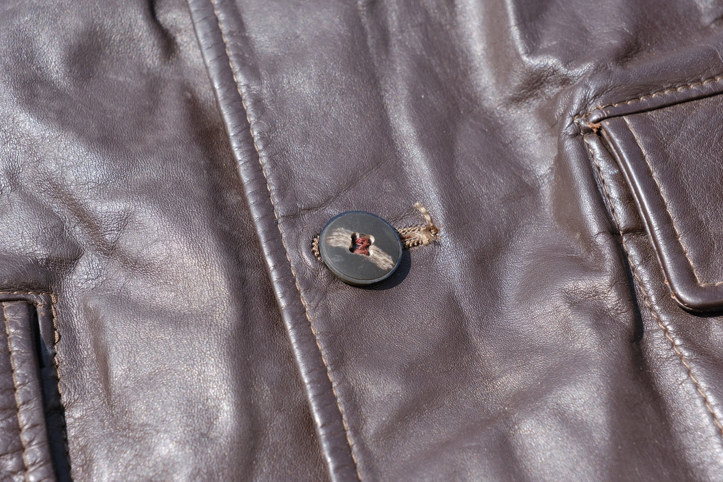 Vintage 1970s Buckboard Brown Leather Jacket | M/L